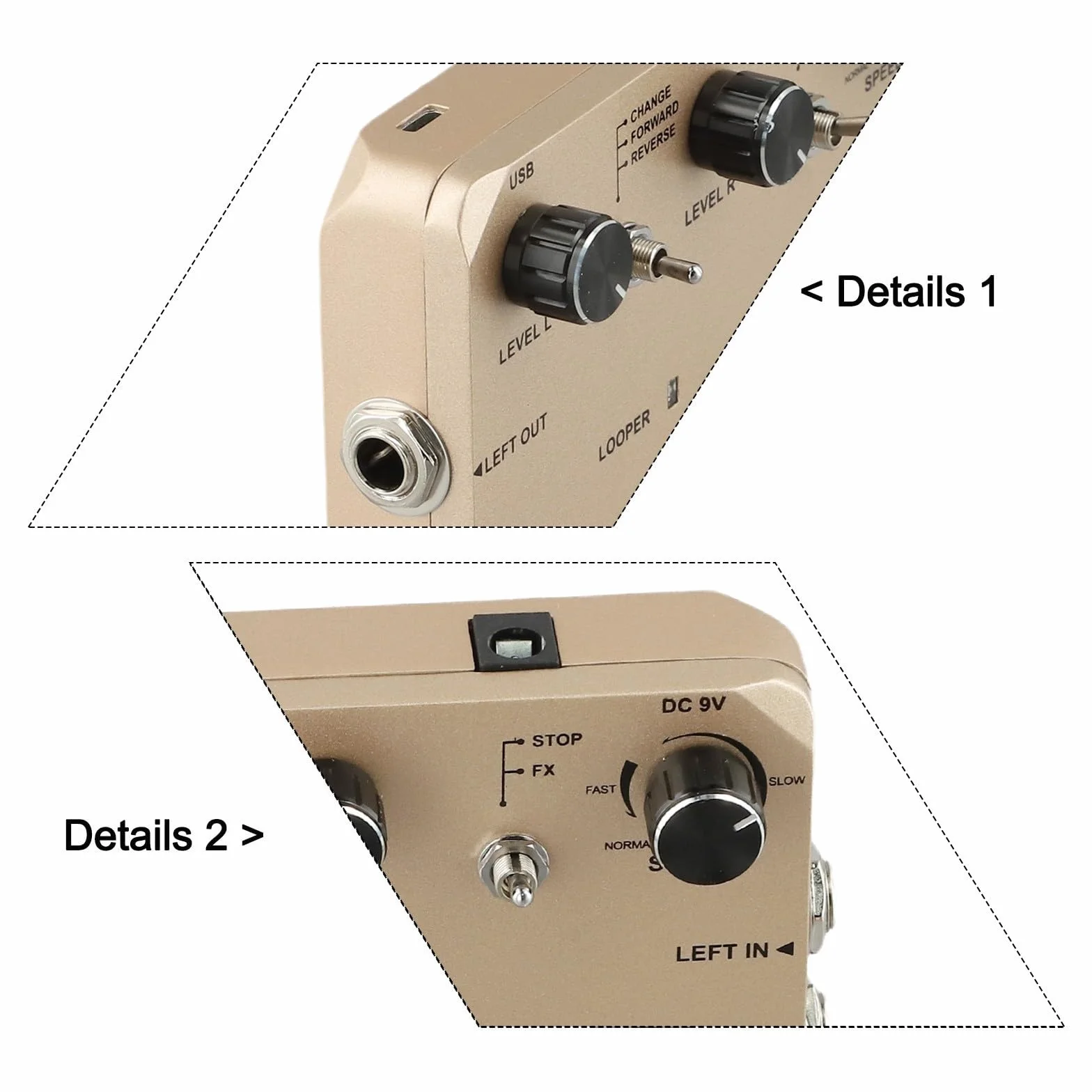 Pedal de guitarra eléctrica Loop Station Rowin Looper con 11 opciones de reproducción y bucle de 10 minutos para una creatividad sin fin