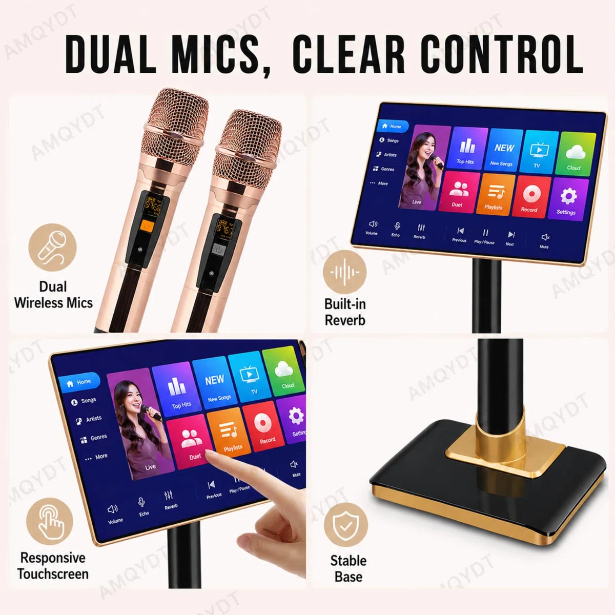 Máquina De Karaoke De 21,5", Sistema De Karaoke Profesional con Pantalla Táctil, Aplicación Y Solicitud De Canciones por WiFi, 1,1 Millones De Canciones En La Nube para El Hogar