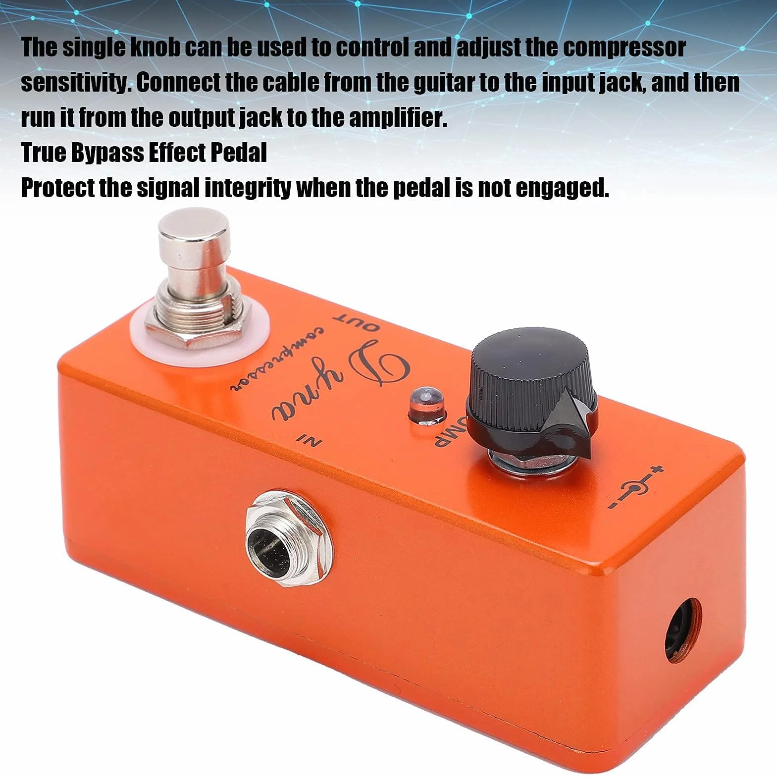 Pedal De Efectos De Guitarra, Compresor MXR De Metal Con Bypass Real Pedal De Efectos De Guitarra Con Distorsión De Alta Ganancia Ajustable Accesorio Instrumentos Musicales Para Guitarra Eléctrica