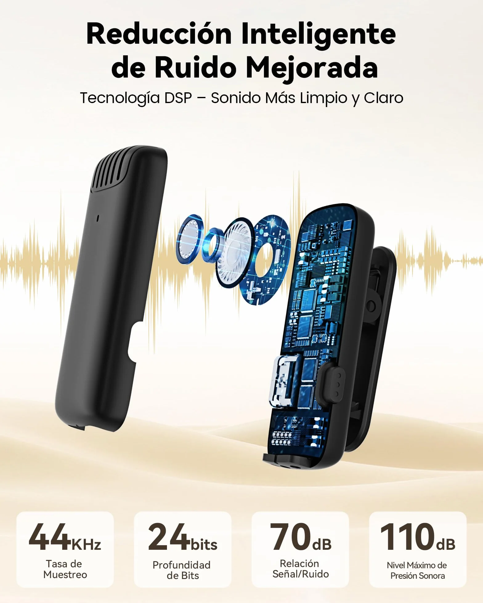 CZOCPOS Micrófono inalámbrico para Phone, Pad y Android con Estuche de Carga, 2 micrófonos de Solapa Plug & Play, reducción de Ruido, Mini micrófono para Video, Youtube, Vlog y Streaming