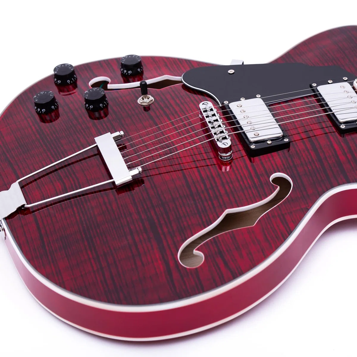 Guitarra Eléctrica Profesional Guitarra Eléctrica Profesional Para Zurdos Jazz De 6 Cuerdas Cuerpo Semihueco Puente De Cola(Type 5)