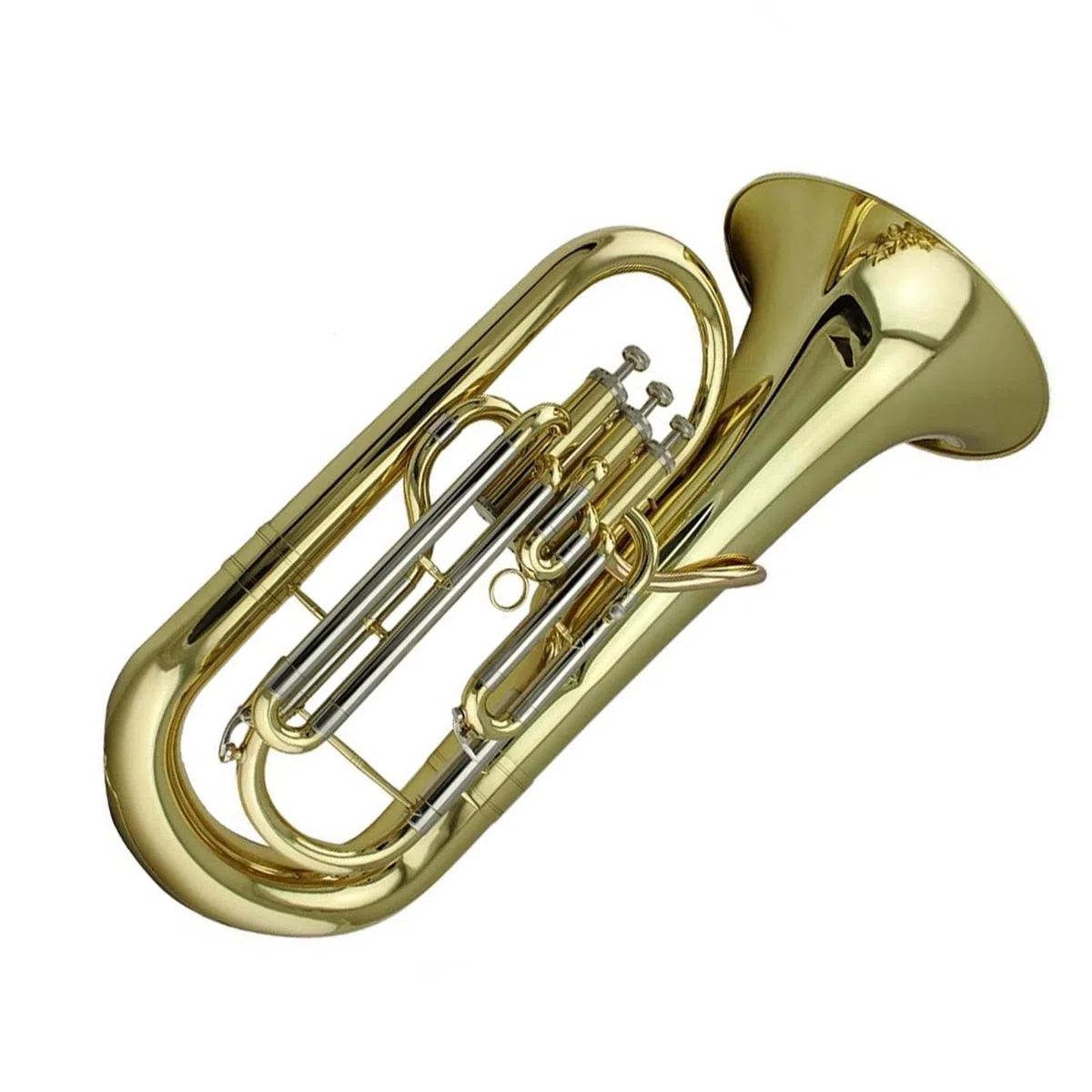 Instrumento de tuba Tubo De Entrada Cobre Fosforado Con Laca Dorada Tubo Afinación Cuproníquel Eufonio 3 Pistones