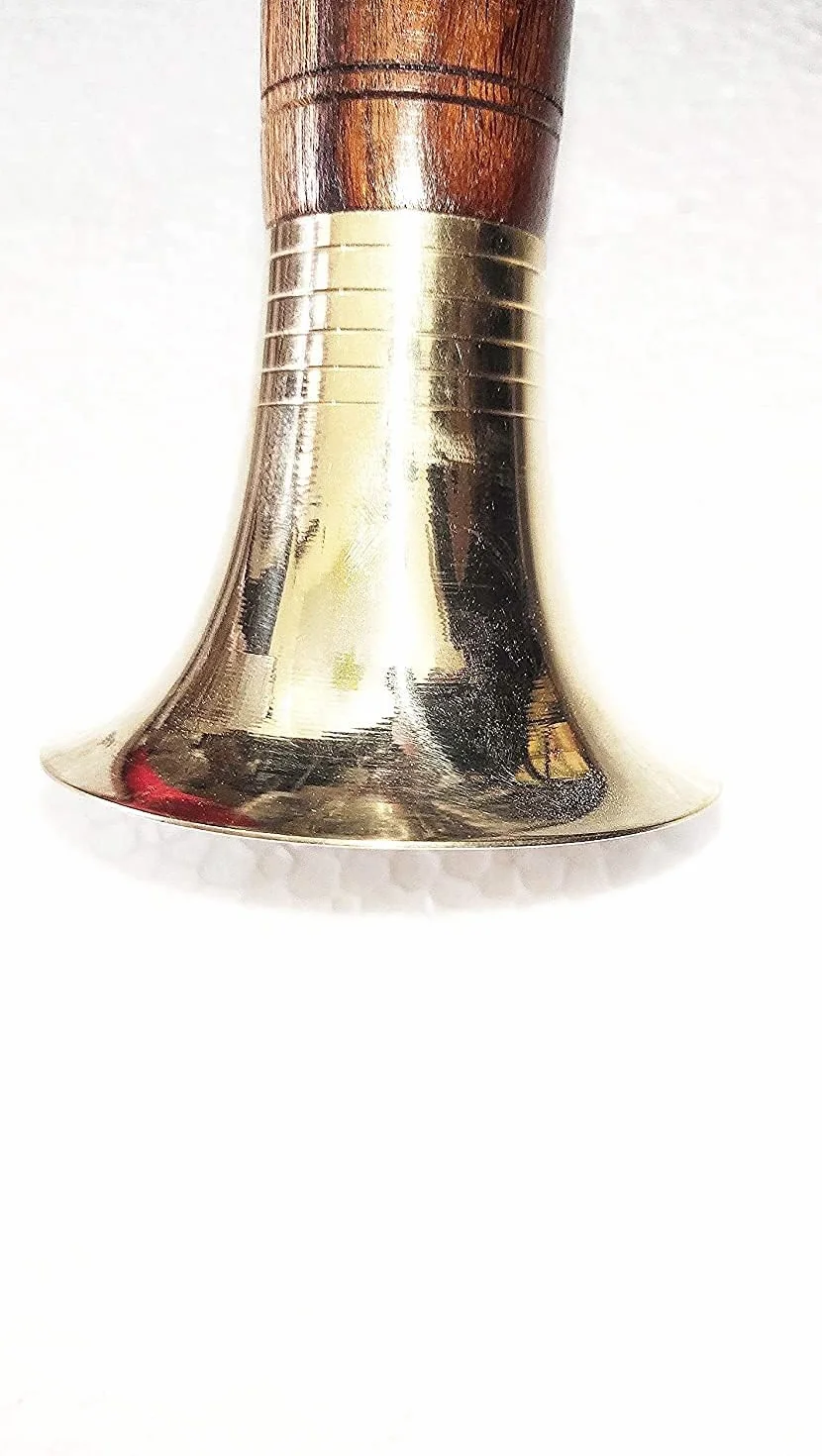 Shehnai/Shenai - Carcasa de latón de palisandro natural tradicional indio, para principiantes y experiencias, paquete de 1 Shehnai (longitud de 45,7 cm)