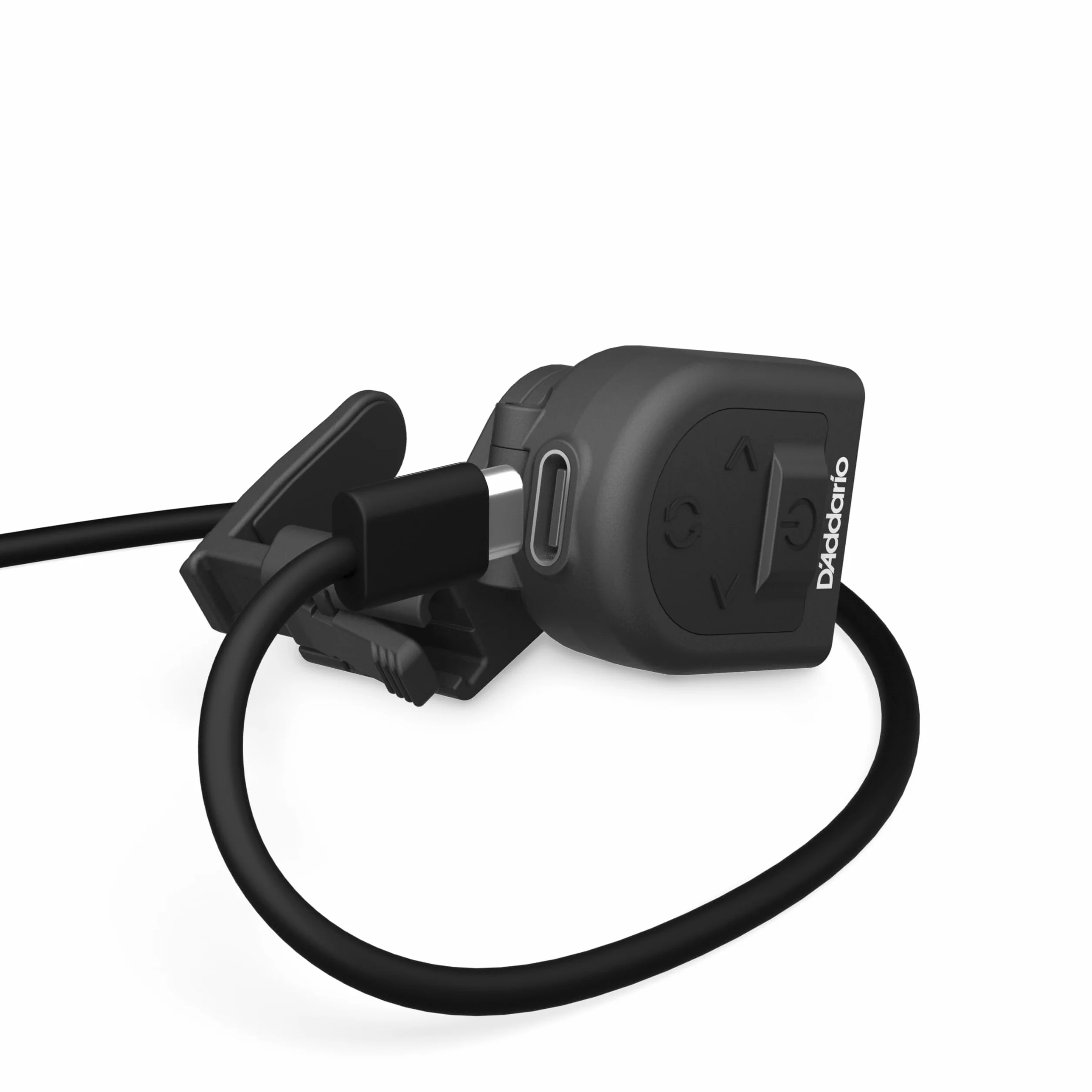 Afinador de guitarra D'Addario - Afinador recargable con microclavija - Afinador para guitarra acústica, eléctrica y bajo - Clip universal - 1 unidad