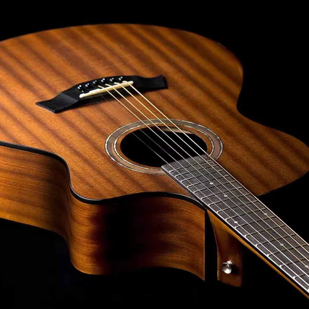 Kit de guitarra acústica para principiantes, instrumento de madera brillante de 40 pulgadas, guitarra de 6 cuerdas para adultos y adolescentes con todos los accesorios