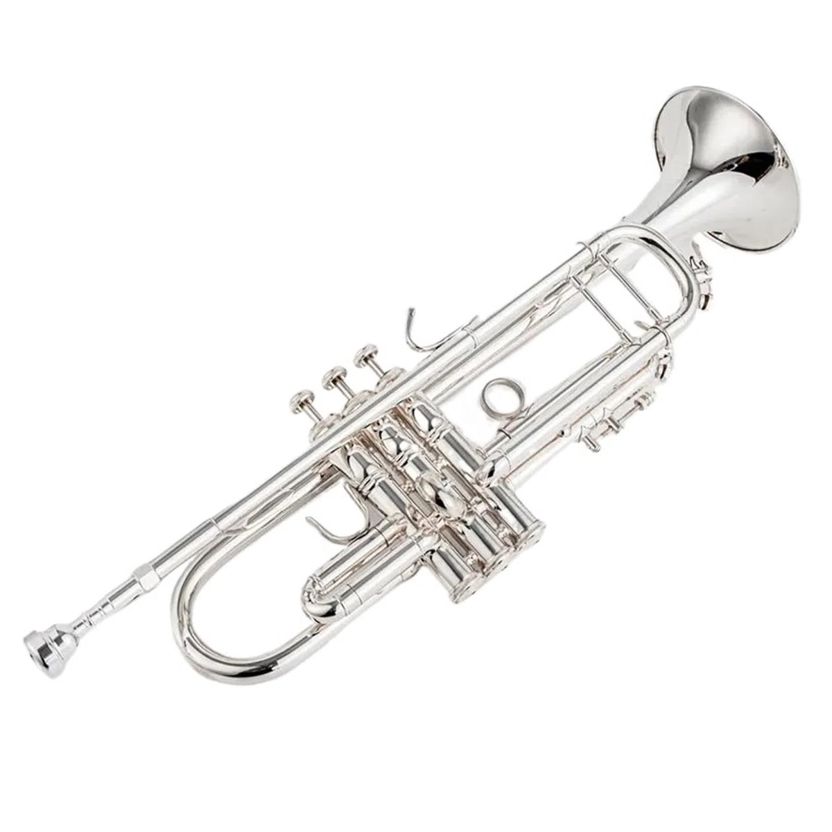 Trompeta Principiantes Amante De La Música Profesional Trompeta De Plata Tubo Instrumento Plano Latón