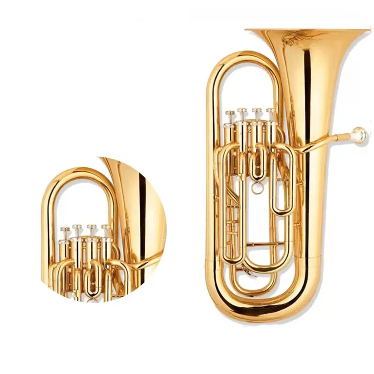 Instrumento De Tuba Bajo De Cuatro Tonos Banda De Música Si Bemol Para Principiantes