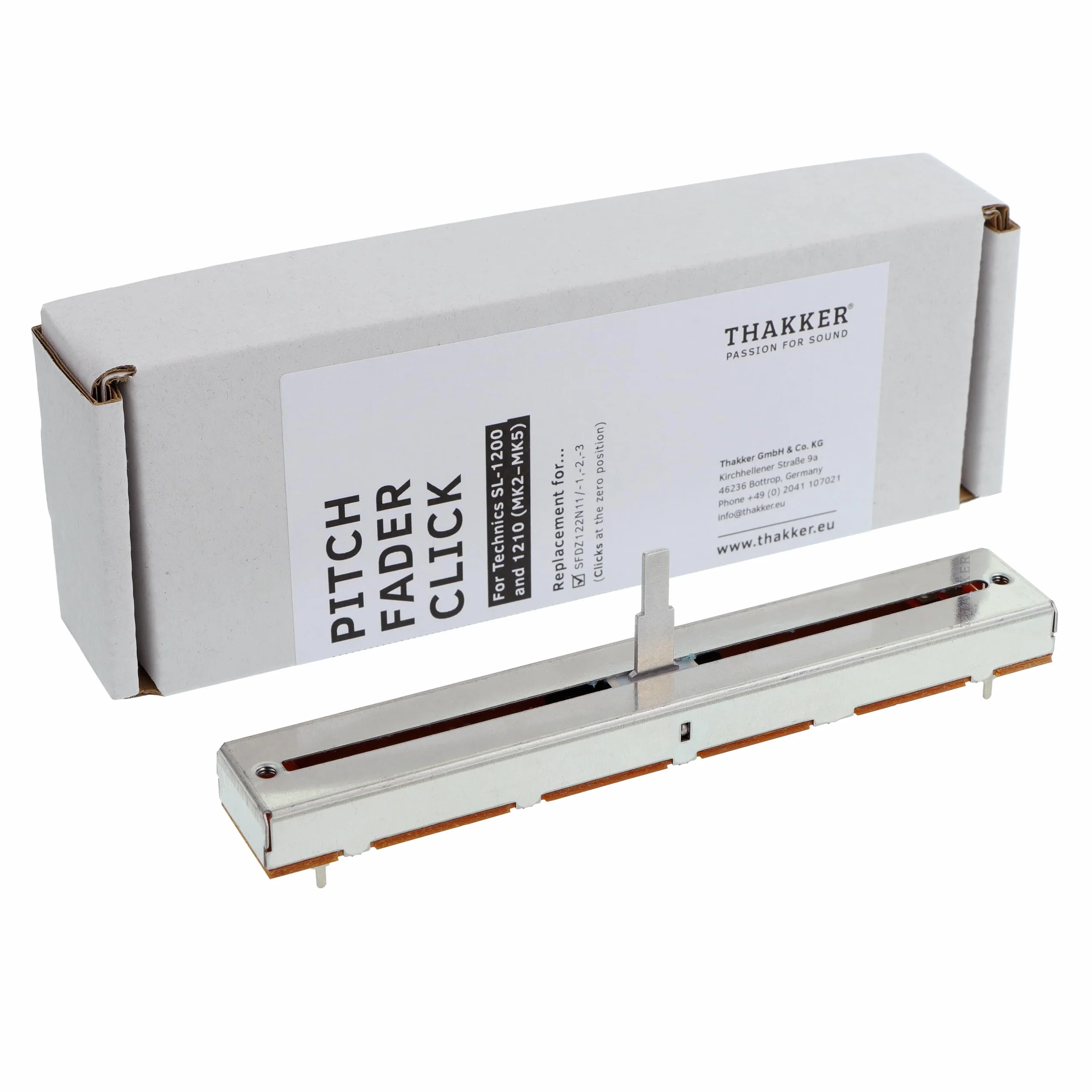 THAKKER Pitch Fader Click – Compatible con Technics SL-1200 y 1210 MKII/MKIII | OEM (con Clic) | Recambio para SFDZ122N11-2