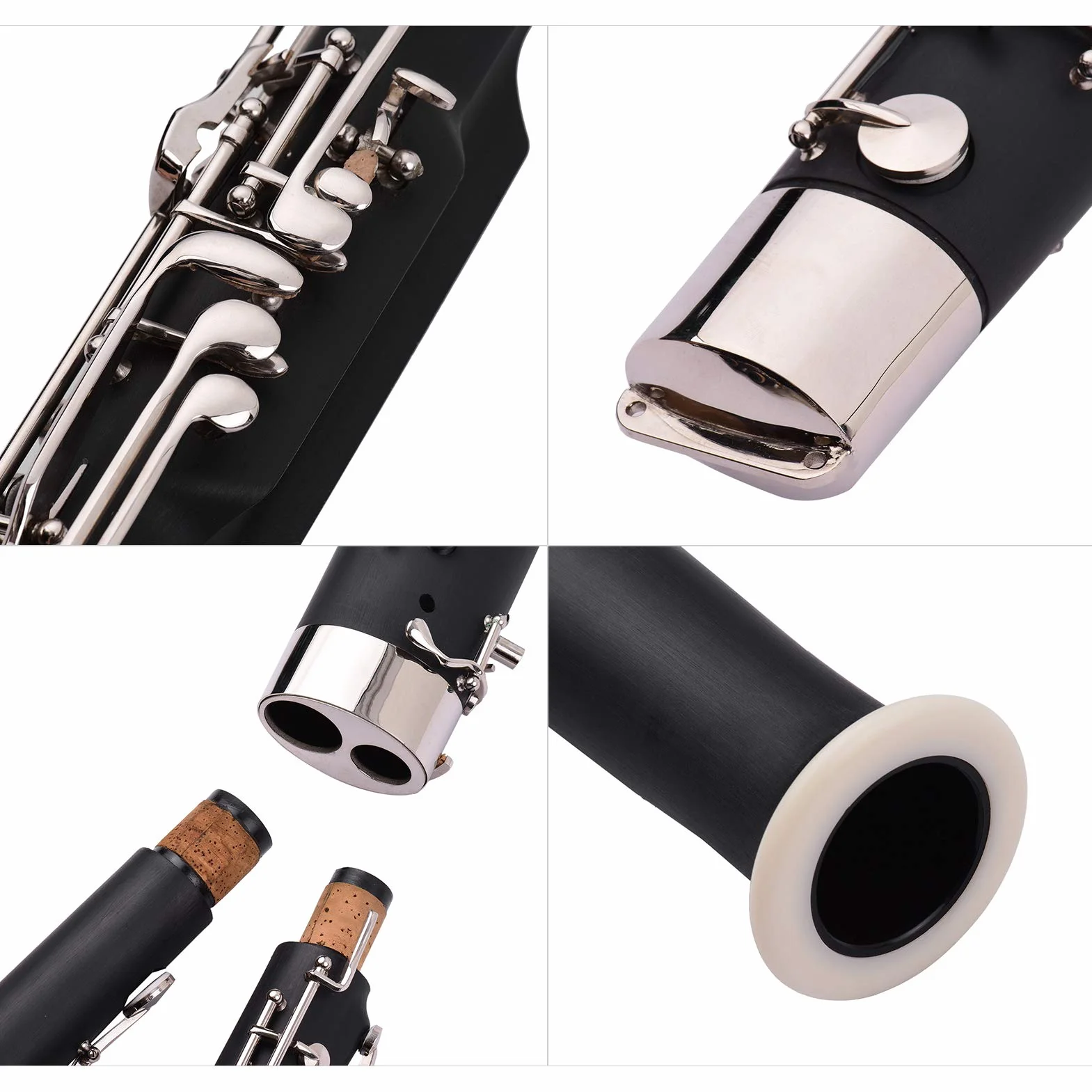 Fafeicy Fagot de Madera Sintética con Llave C Negra con Accesorios de Estuche de Transporte, para Principiantes, Profesionales, Bandas de Concierto