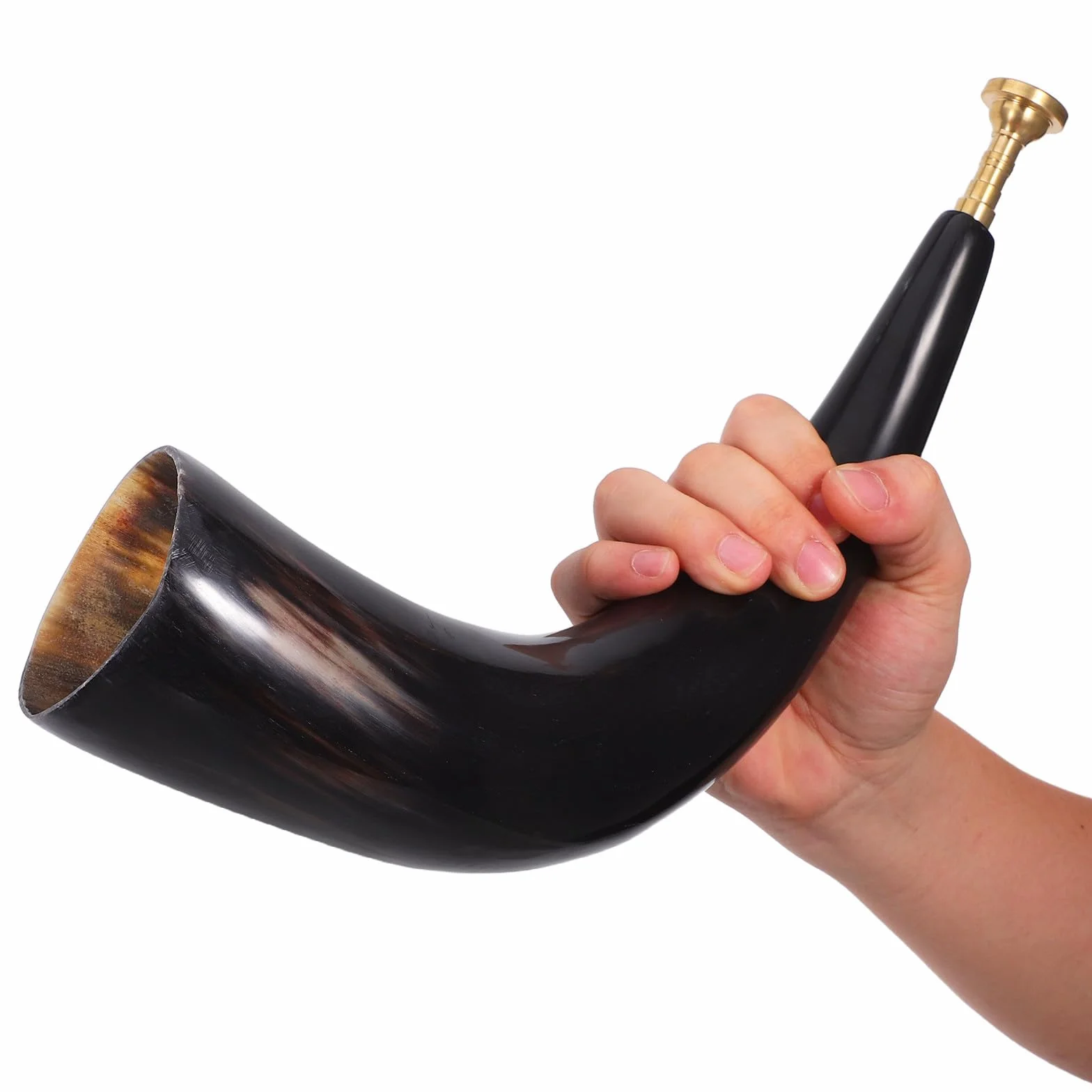 Cuerno Vikingo Sonido Potente Natural de Cuerno de Buey Negro y Tono Resonante para Eventos Temáticos y Disfraces de Estilo Vaquero