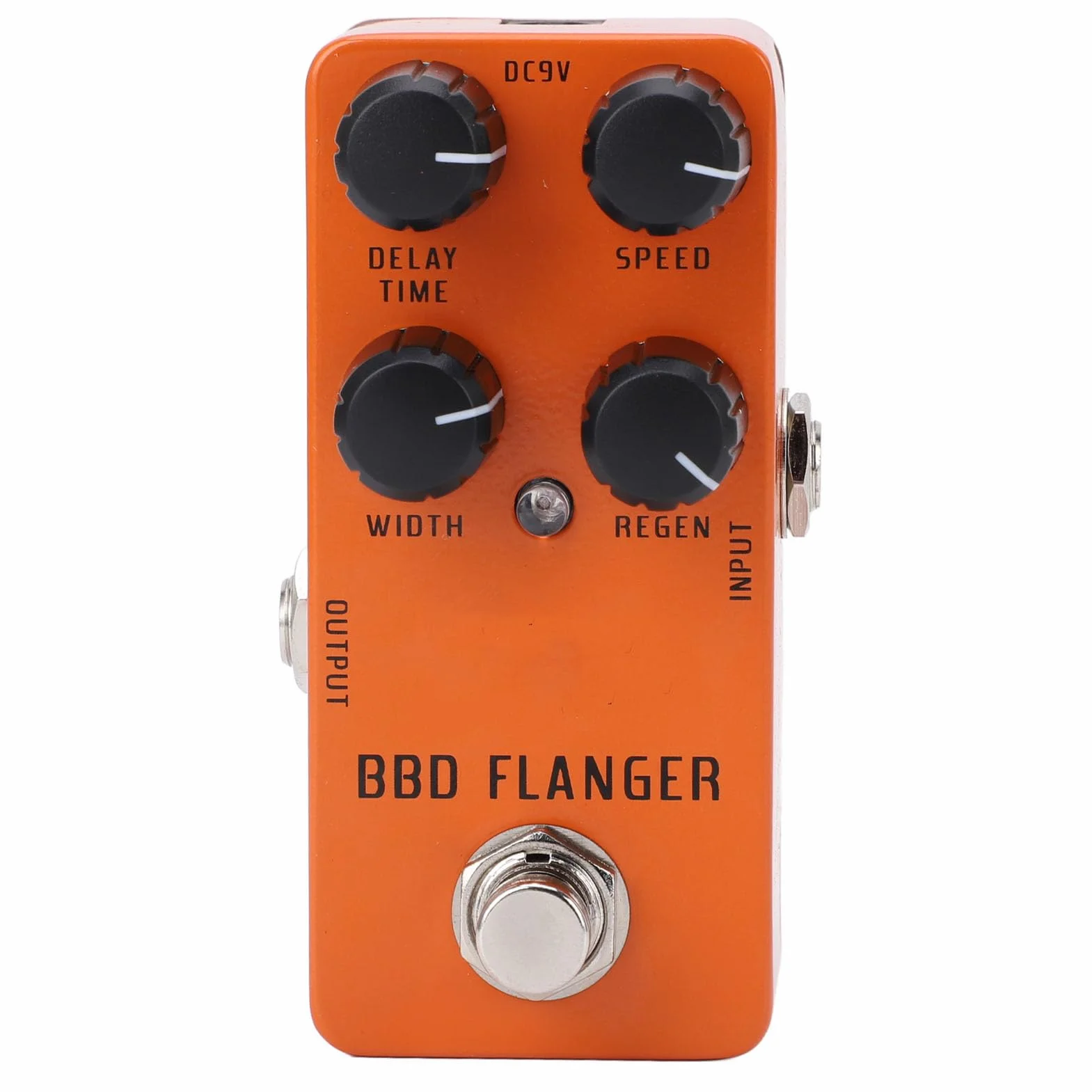 Pedal Flanger Analógico Portátil con True Bypass para bajo de Guitarra Eléctrica, Pedal de Efectos de Guitarra para bajo Eléctrico, Capa de Alimentación DC9V Incluida