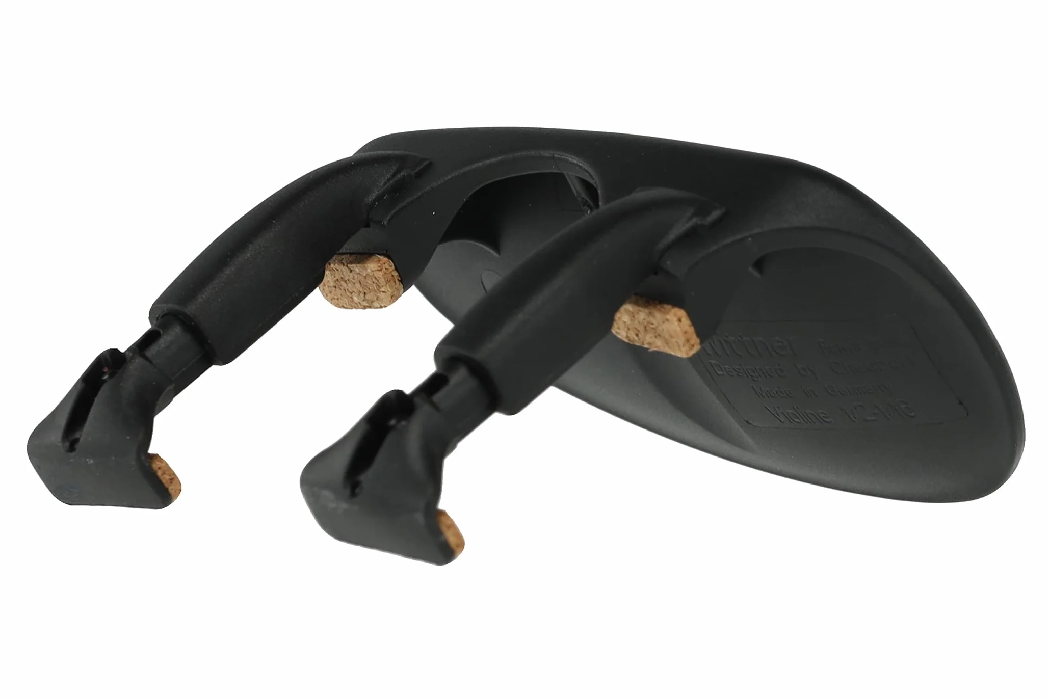 Barbada Wittner, barbada central (centrada) violín 1/2-1/4, plástico de alta tecnología, anatómicamente formada, probada contra alergias, con destornillador, negro, 253131