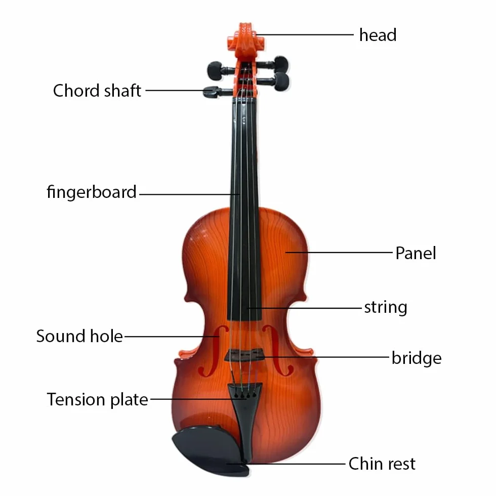 Violín simulado para principiantes, práctica musical, kit de instrumentos musicales, exquisita mano de obra, accesorios de actuación, regalos con cuerdas ajustables