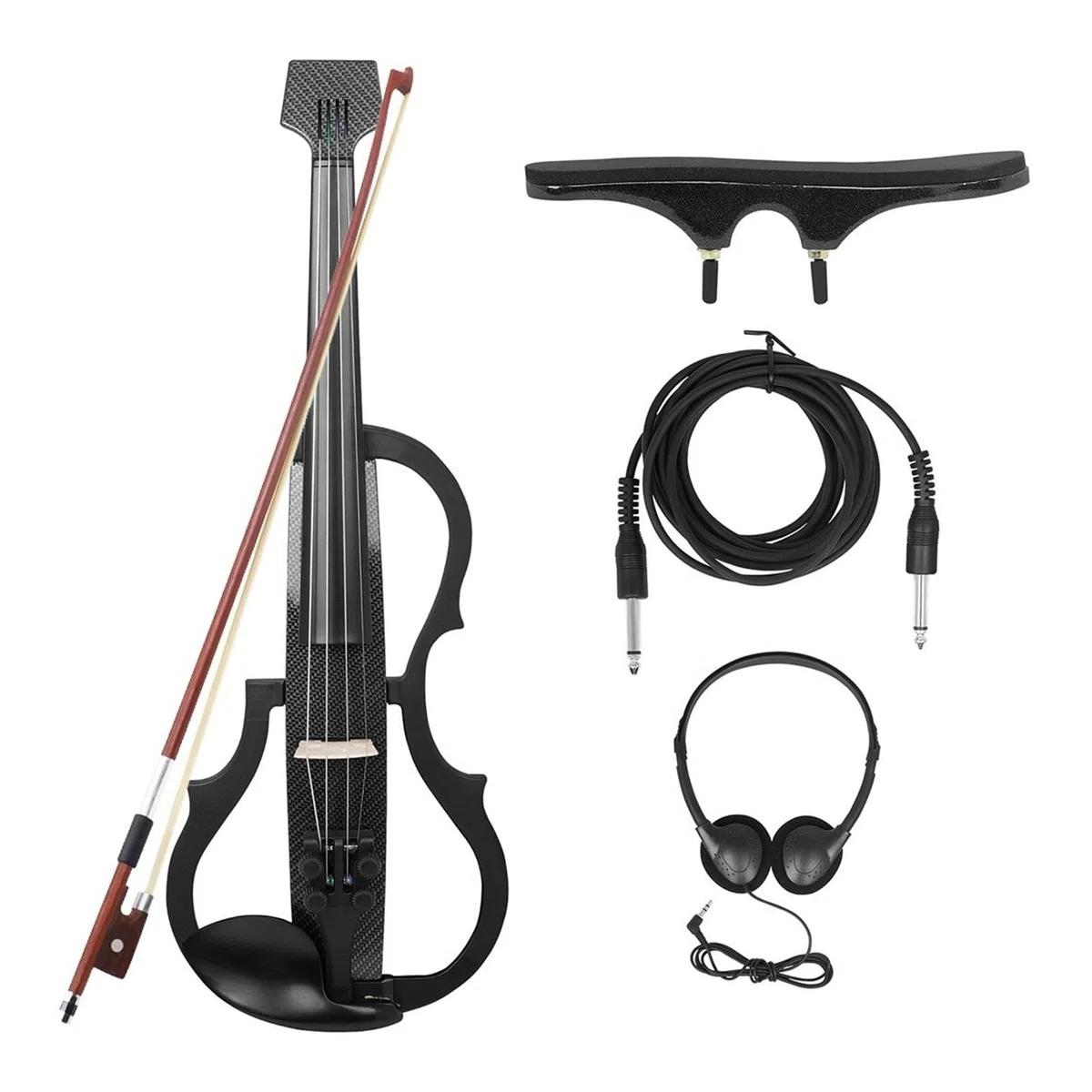Violín Eléctrico Sin Pala De Fibra De Carbono Para Adultos Instrumento De Cuerdas De Tamaño 4/4 Instrumento De Violín(4)