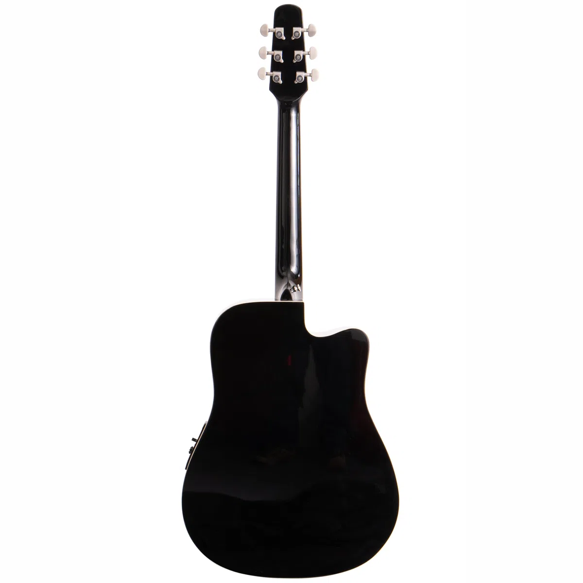 Lindo Guitarra electroacústica para zurdos en preamplificador morado, afinador digital/ecualizador y funda acolchada