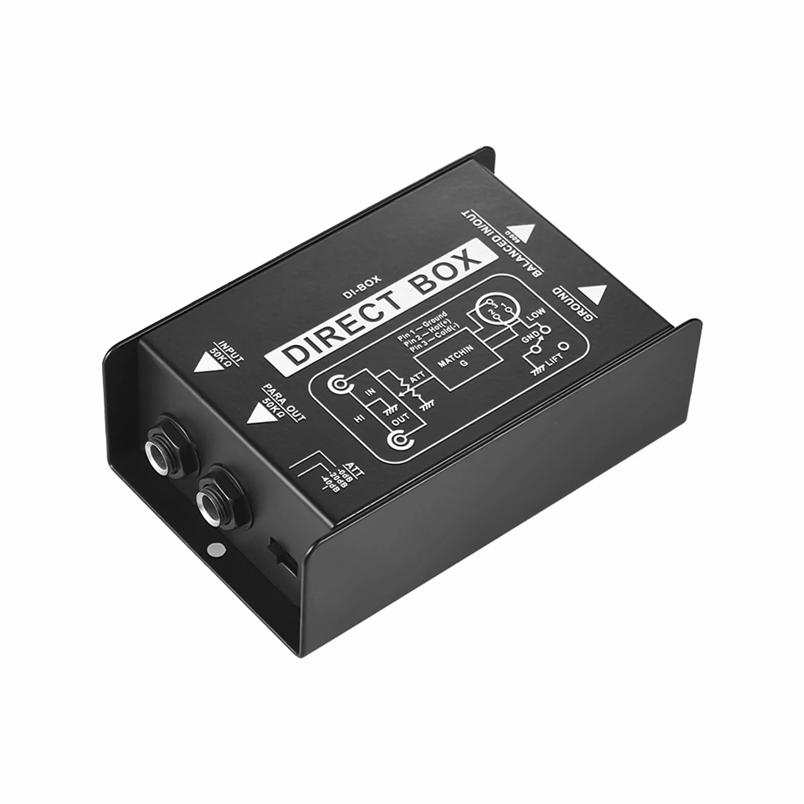 Caja DI-Box pasiva profesional de un solo canal,caja de audio de inyección directa,convertidor de señal balanceada y desequilibrada con interfaces XLR TRS para guitarra eléctrica,bajo,presentaci
