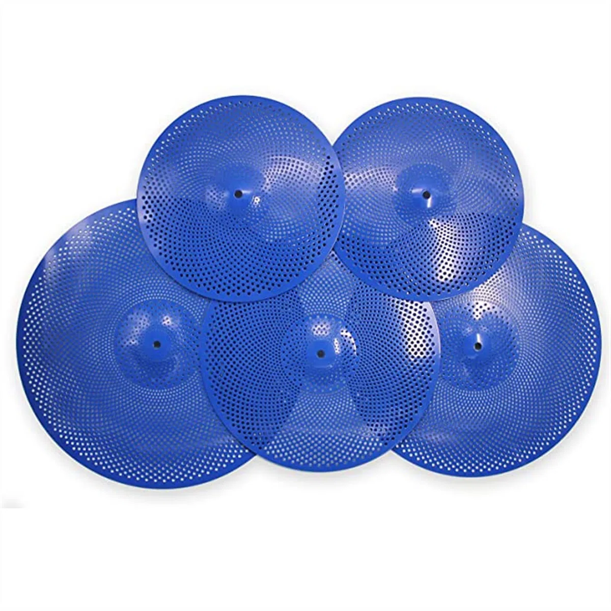 Cymbal Sets Paquete De Platillos De Bajo Volumen, Juego De Platillos Silenciosos De 14''/16''/18''/20'' (5 Piezas, Azul) con Bolsa De Platillos Incluida platillo
