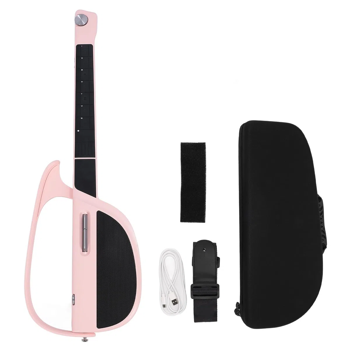 Guitarra Eléctrica Inteligente sin Cuerdas, Kit de Guitarra para Principiantes, Acompañamiento Automático de Acordes, Kit de Iniciación de Guitarra Inteligente de Viaje con Bolsa