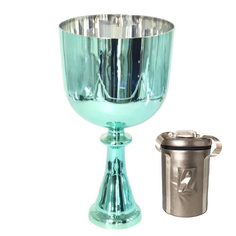 Cuenco Tibetano De Cristal De Mano De 6 Pulgadas, Con Estuche De Transporte
