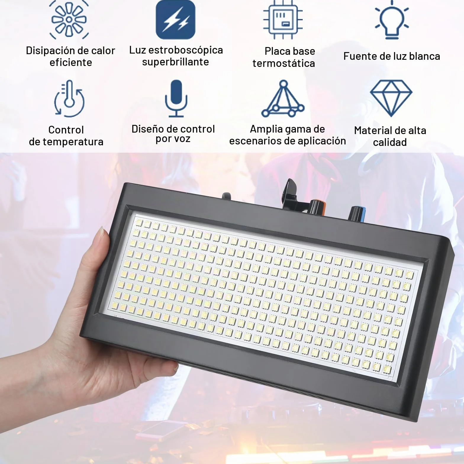 270Led Mini Luz Estroboscopica Discoteca, Luces Estroboscópicas Blanco Discoteca Luz Flash de Discoteca para Casa, Flash Discoteca Luz Estroboscópica Luz Parpadeante Usar con Liquido Maquina de Humo