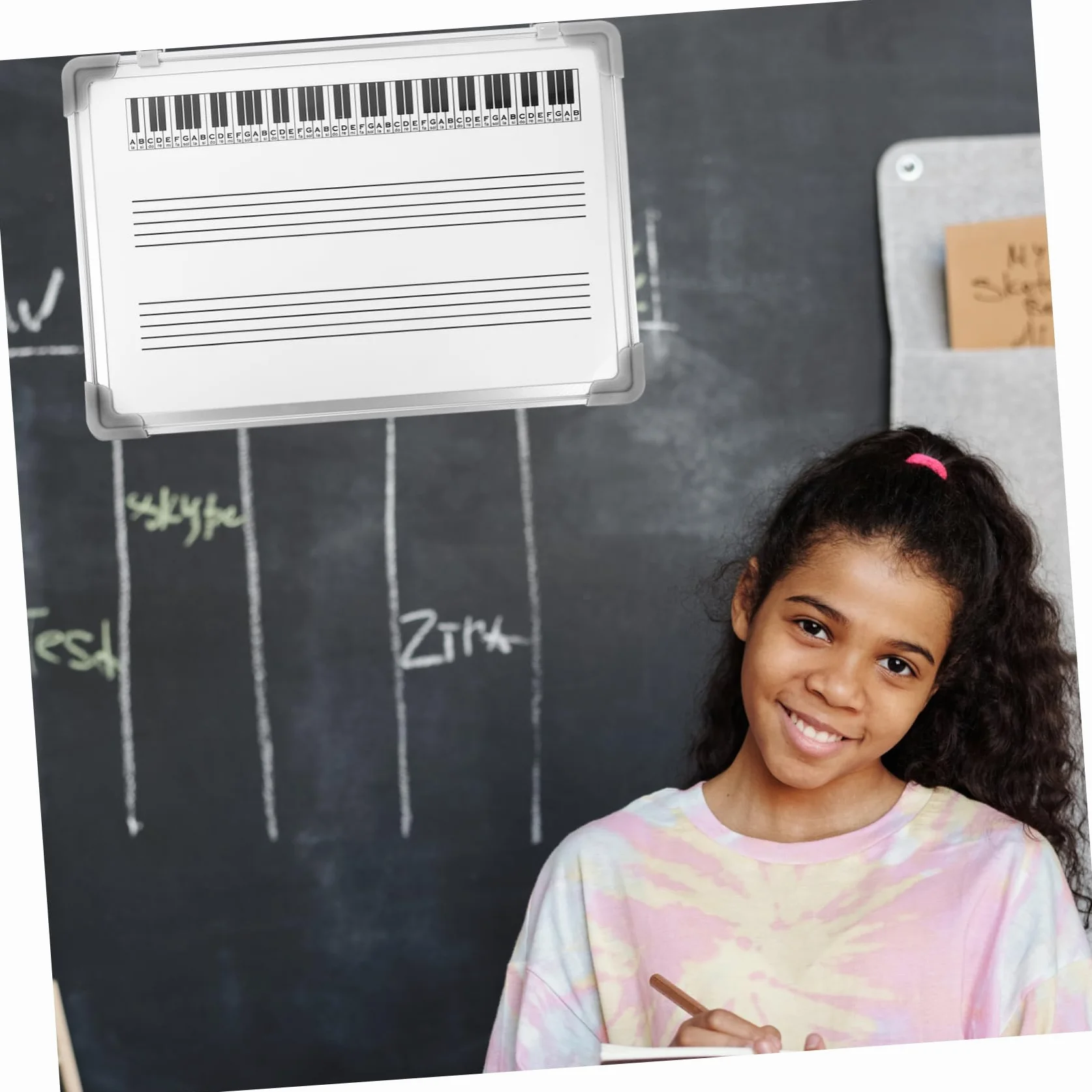 SHINEOFI Pizarra Musical Borrable Pentagrama Blanco, Resistente al Desgaste y Superficie Lisa, Adecuada para Educación Musical y Formación en Instituciones