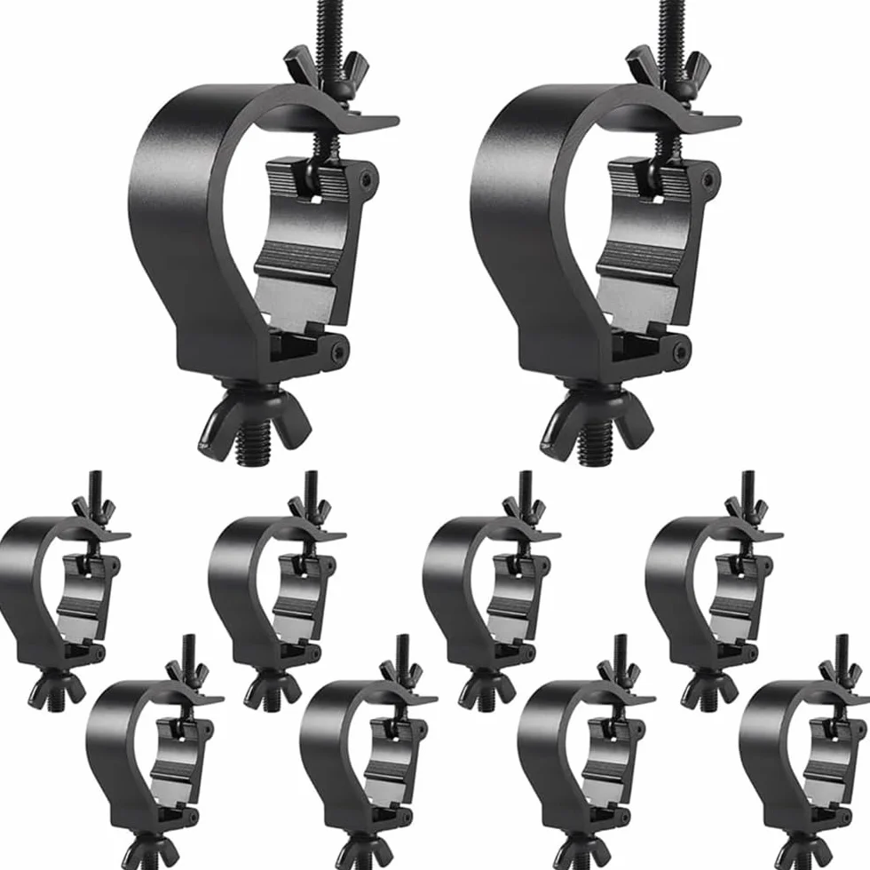 Dispositivo de Suspensión,Truss O Clamps Aluminio,Truss Clamp Abrazadera para Luces de Escenarios,10PCS Garra para Truss con Diámetro 48-52mm con una Carga Máxima de 200kg para Luz Par,Cabeza Móvil