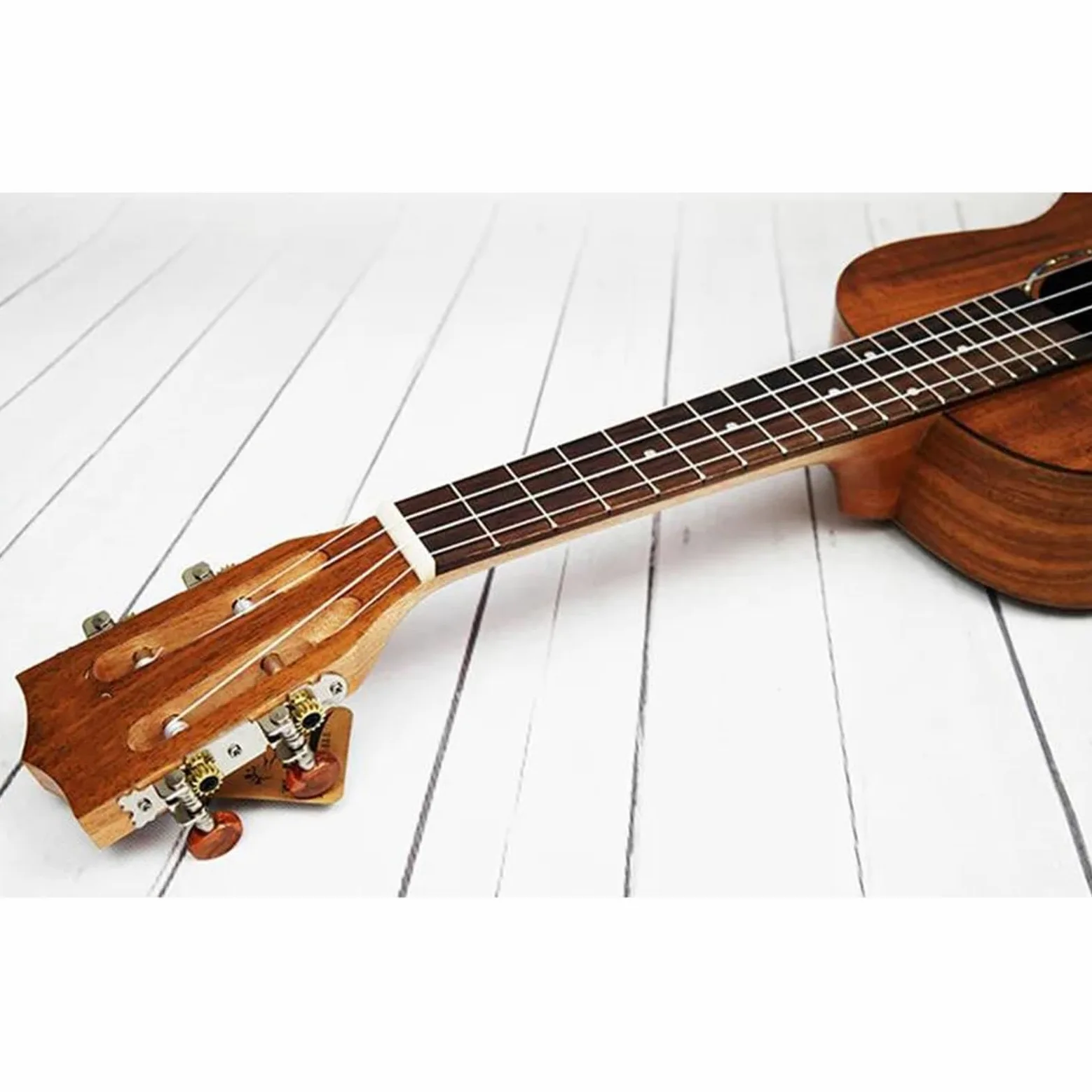Ukelele Principiantes Tapa De Guitarra Hawaiana De 4 Cuerdas 26 Tenor Para Ukelele Eléctrico De Madera Maciza De Acacia Con Caja EQ+