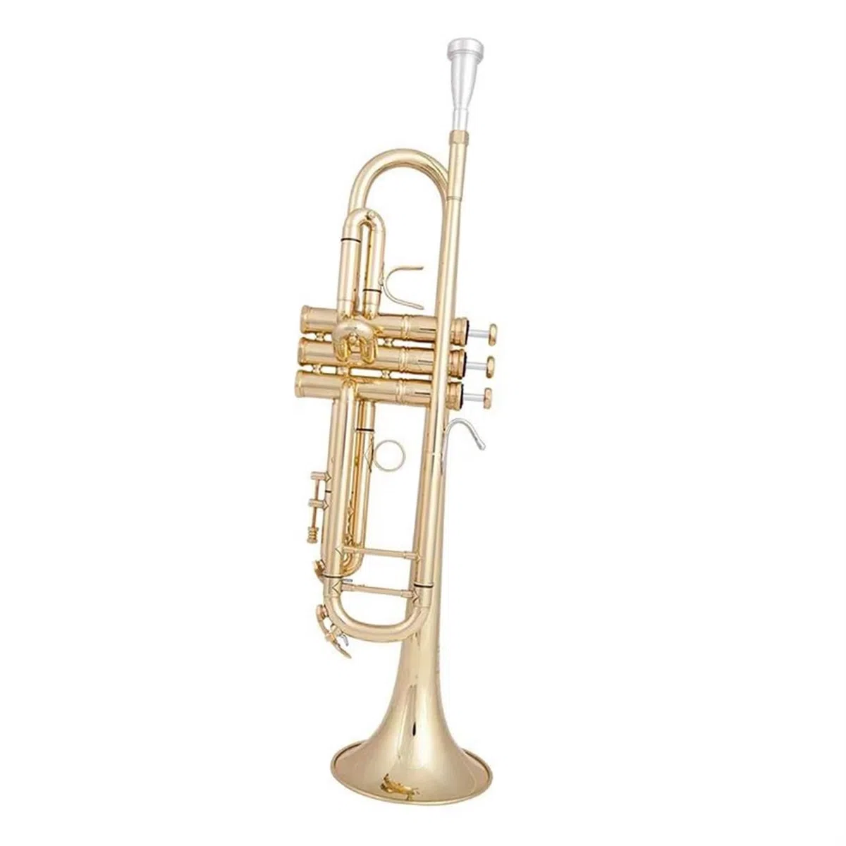 Trompeta Amantes De La Música Trompeta Bb Si Latón Plano Chapado En Plata Trompeta Profesional Instrumentos Musicales Oro(Gold)
