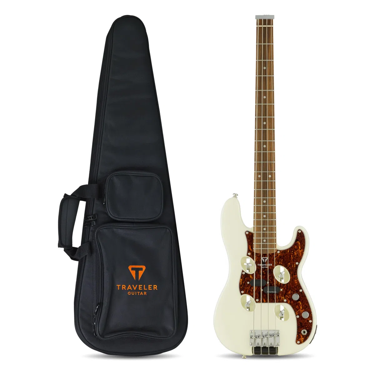 Traveler Guitar, Bajo de 4 cuerdas, derecho, blanco perla (TB4P PW PF)