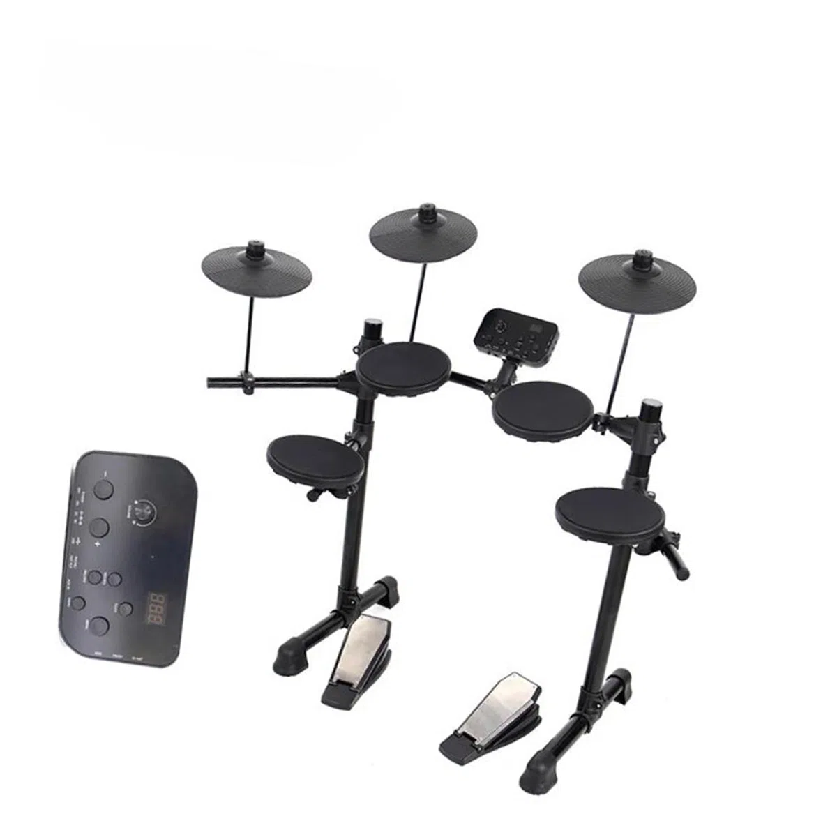 Baterías Electrónicas Estándar 4 Baterías + 3 Platillos Con Pantalla LED