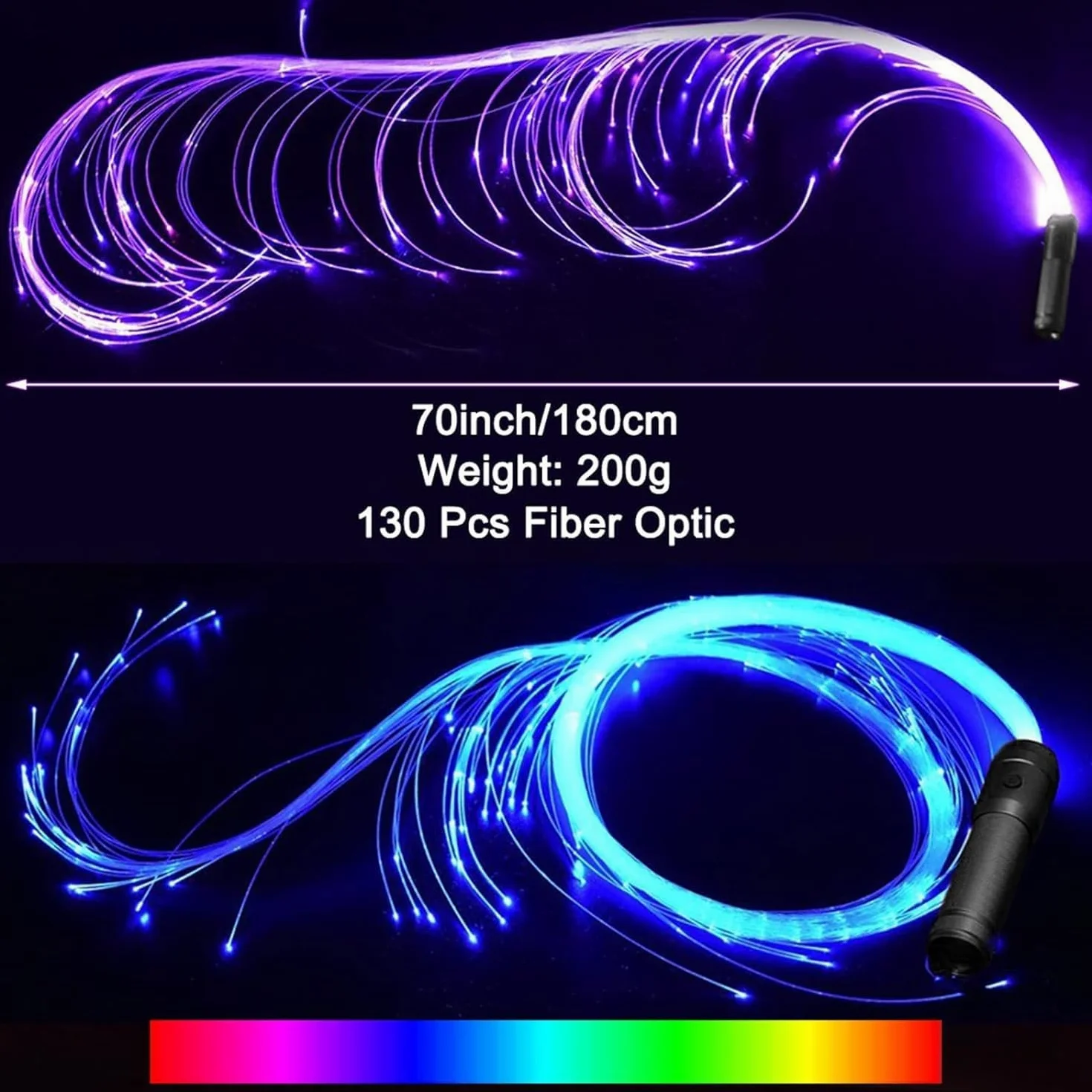 ELzEy Látigo de fibra óptica Whip Lights LED Space Whip Dance Fantásticas luces de fibra óptica for bailes, fiestas y espectáculos de luces (modelo de batería) para espectáculos fiesta EDM Festival de