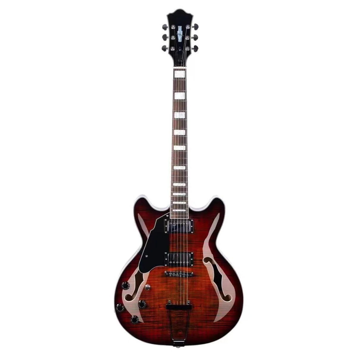 Guitarra Eléctrica Profesional Guitarra Eléctrica Profesional Para Zurdos Jazz De 6 Cuerdas Cuerpo Semihueco Puente De Cola(Type 5)