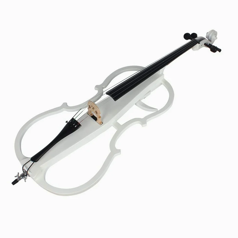 Violonchelo eléctrico de madera maciza de tamaño completo 4/4 para principiantes adultos con estuche Bow Bridge Tuner auriculares