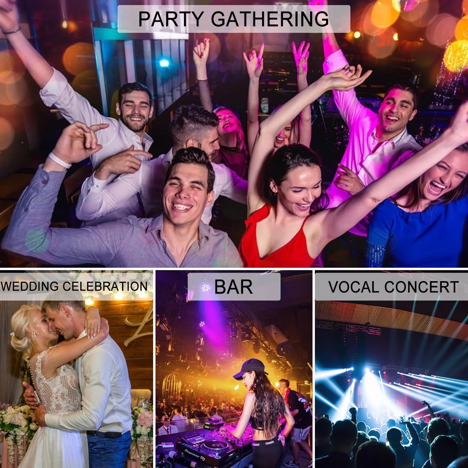 270Led Estroboscopio Discoteca con Mando, Luces Estroboscópicas para Fiestas, Flash Ritmo Musical Activado por Sonido