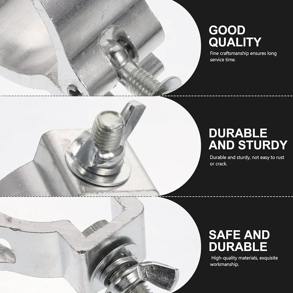 Dispositivo de Suspensión,Truss O Clamps Aluminio,Truss Clamp Abrazadera para Luces de Escenarios,10PCS Garra para Truss con Diámetro 48-52mm con una Carga Máxima de 200kg para Luz Par,Cabeza Móvil
