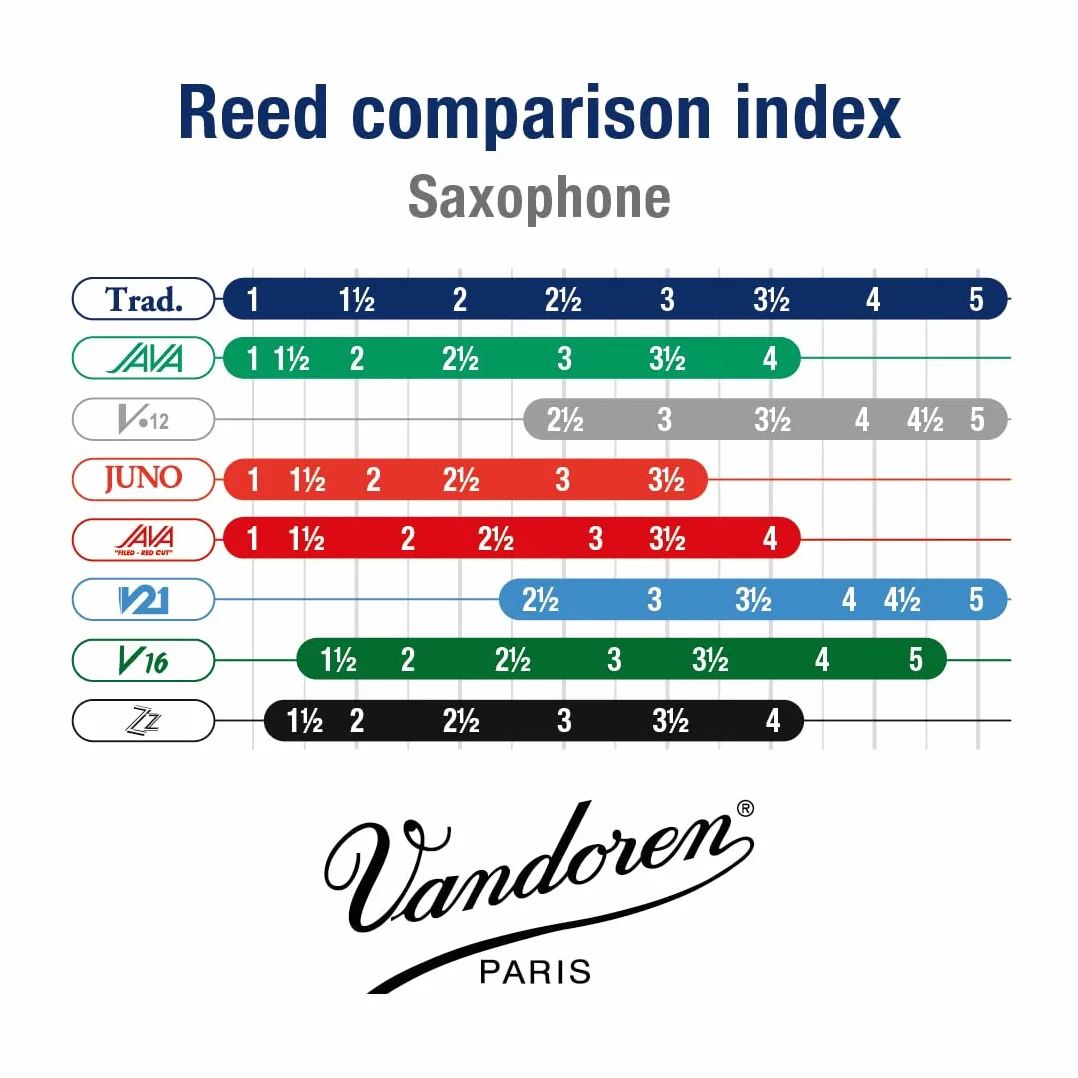 Vandoren SR212 - Caja de 10 cañas tradicional n.2 para saxofón alto, de Madera