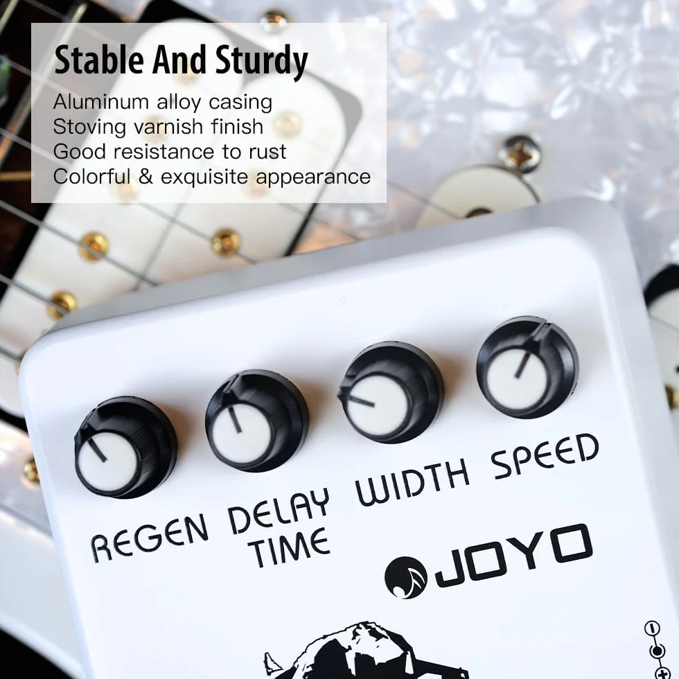 JOYO Pedal de efecto Flanger logra sonidos de Flanger metálicos y vibrato trémulo rápido para efecto de guitarra eléctrica - True Bypass (JF-07)