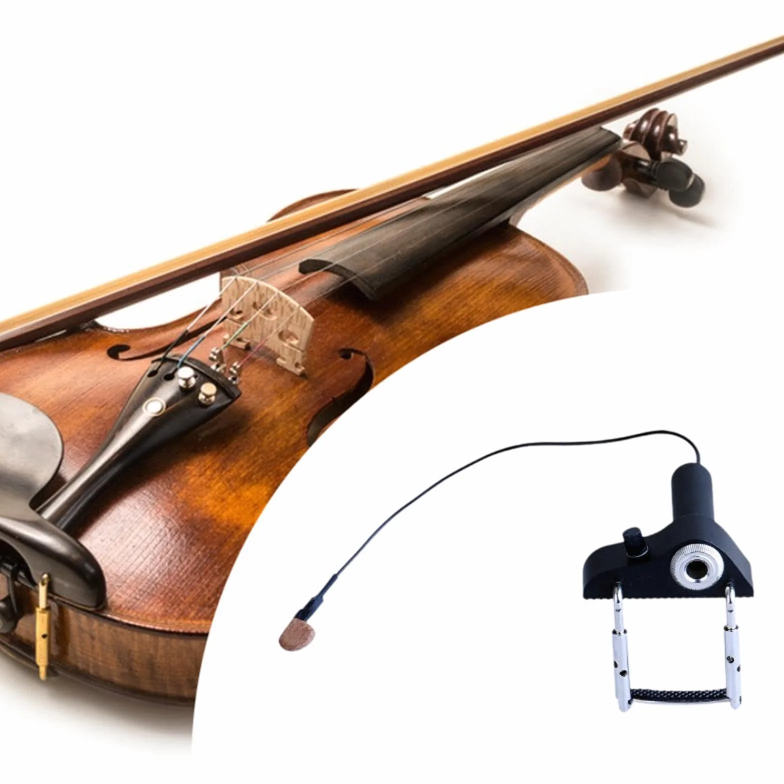 LOVIVER Micrófono de contacto Pastilla piezoeléctrica Pastilla de transductor piezoeléctrico, buen sonido, pastilla de violín profesional y portátil para