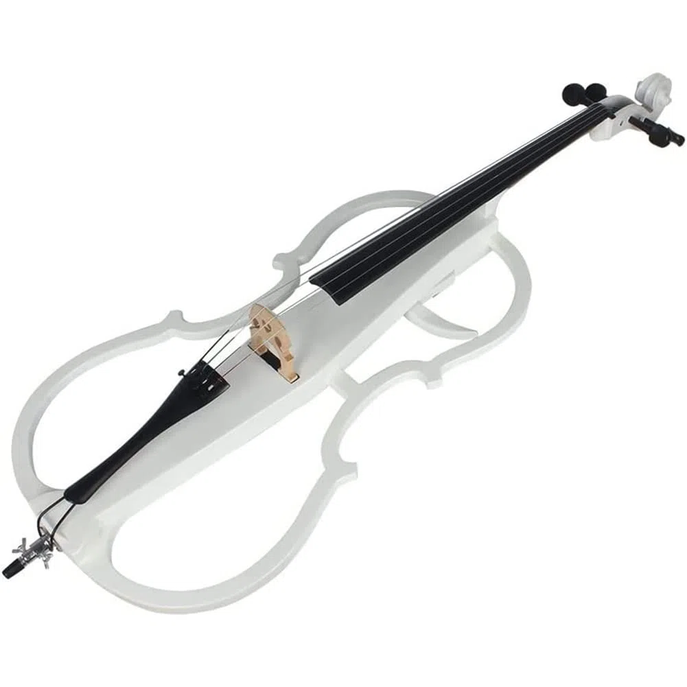 Violonchelo eléctrico de Madera Maciza de tamaño Completo 4/4, Violonchelo electrónico Profesional con Accesorios de ébano