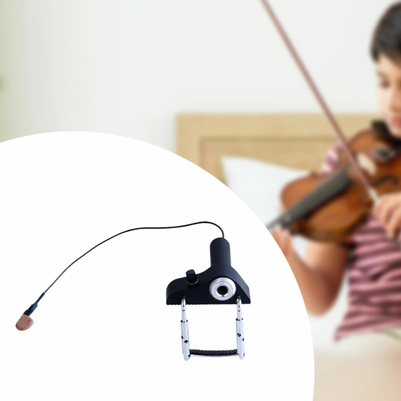 LOVIVER Micrófono de contacto Pastilla piezoeléctrica Pastilla de transductor piezoeléctrico, buen sonido, pastilla de violín profesional y portátil para