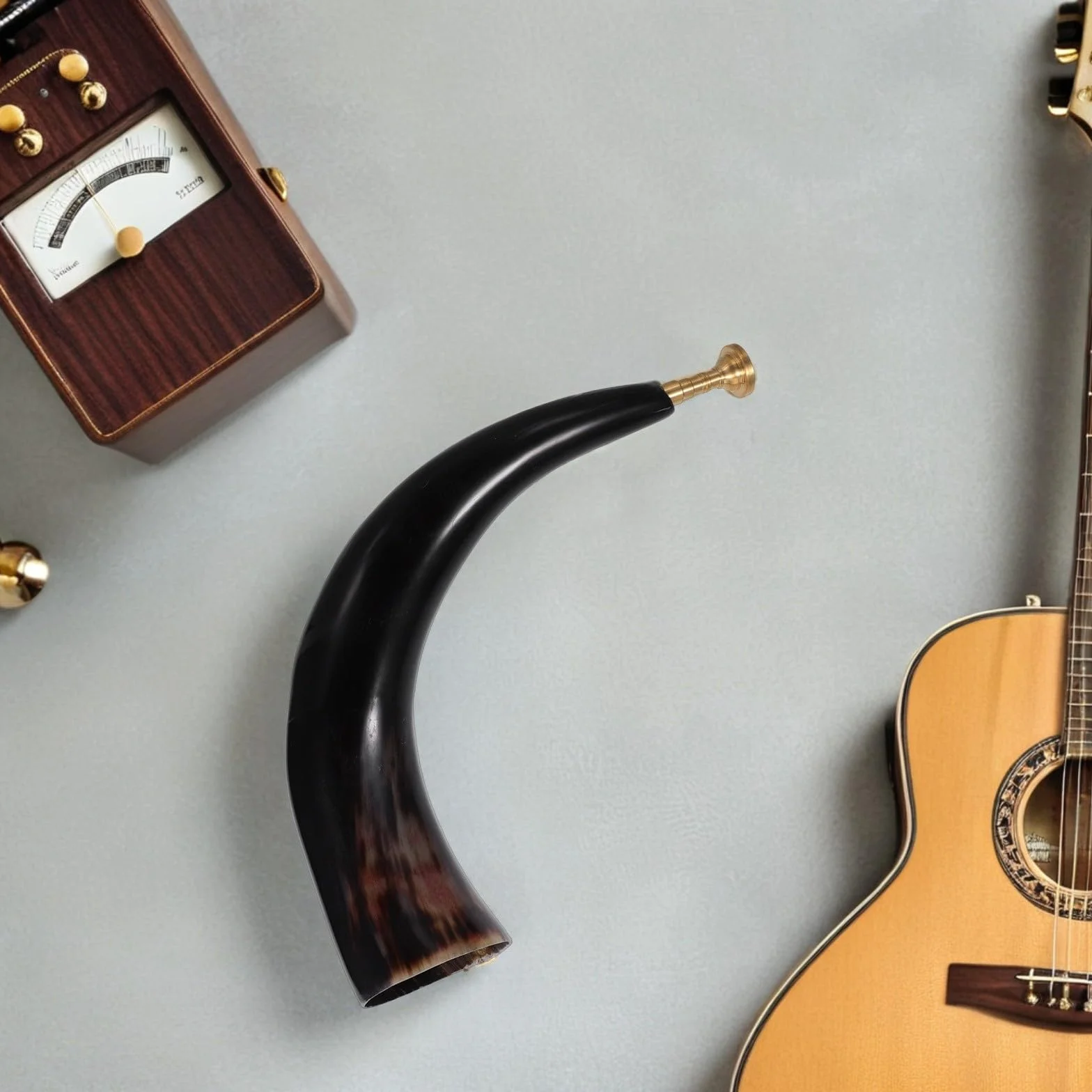 Cuerno Vikingo Sonido Potente Natural de Cuerno de Buey Negro y Tono Resonante para Eventos Temáticos y Disfraces de Estilo Vaquero