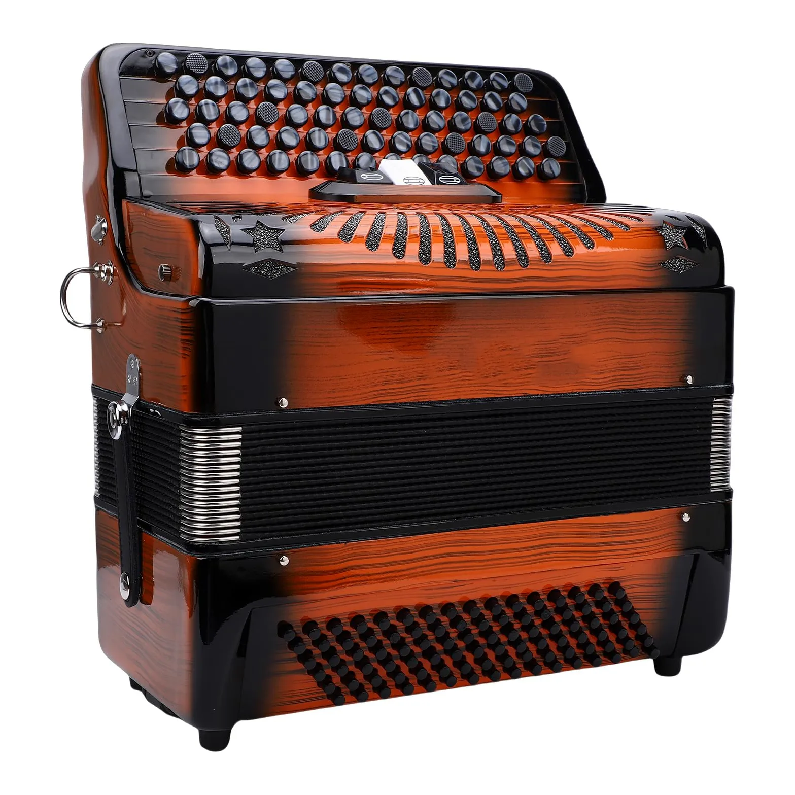 Acordeón de 69 Teclas, Acordeón de 69 Teclas 96 Bajos, Afinación F B E, de Botones de Escala Cromática, Acordeones Instrumentos Musicales para Principiantes o Jugadores Profesionales