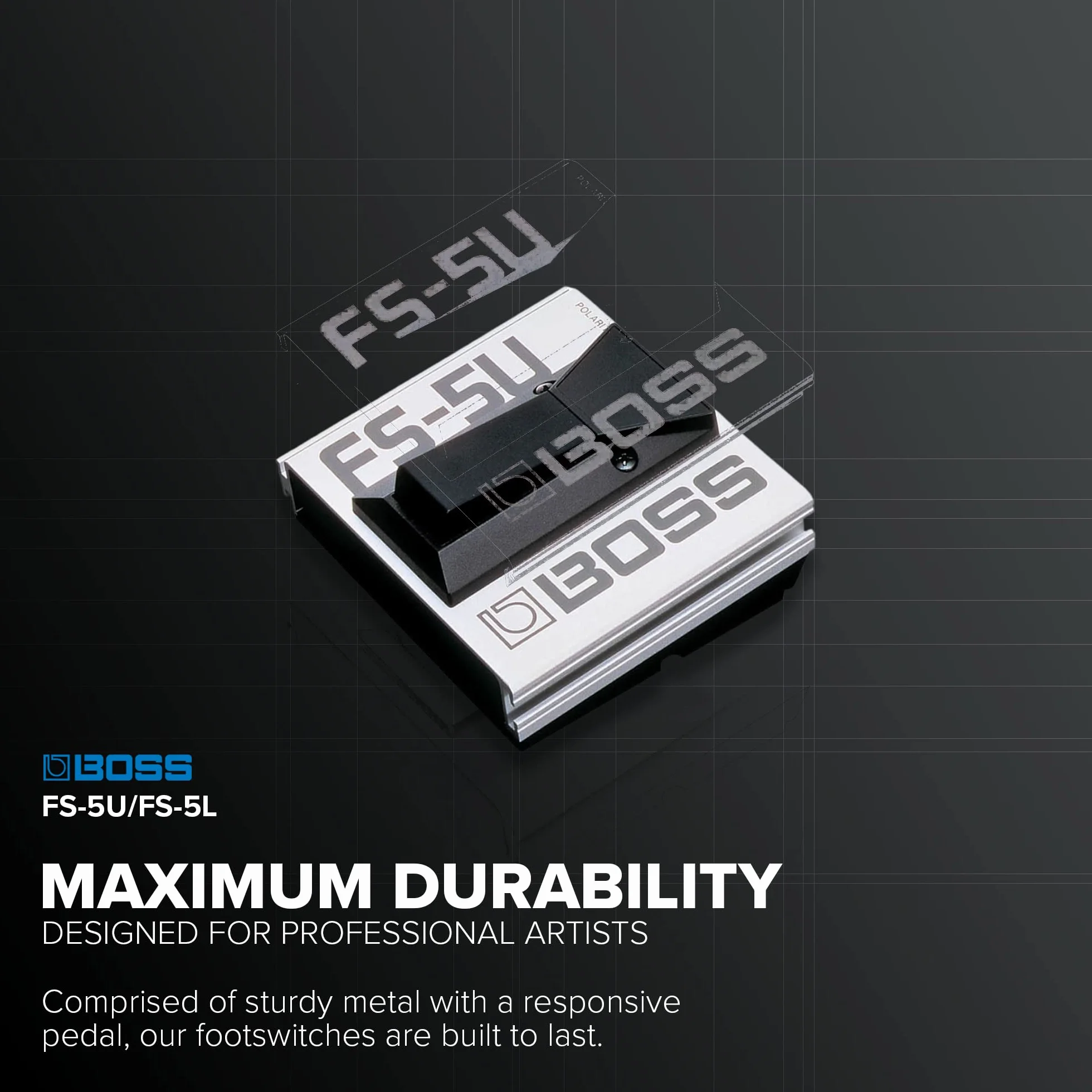 Conmutador de pedal BOSS FS-5L para control ON/OFF de los efectos de tu instrumento musical y más | Conmuta funciones con el pie | Compatible con guitarra | Teclado | Amplis BOSS/Roland y más
