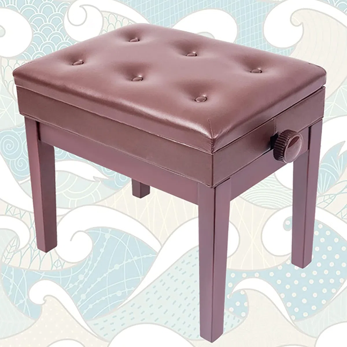 Taburete de Piano para Banquete Familiar, tocador, Banco de Piano Ajustable marrón, Taburete de Piano Moderno de Madera con Almacenamiento de música, elevación automática hidráulica y Cuero