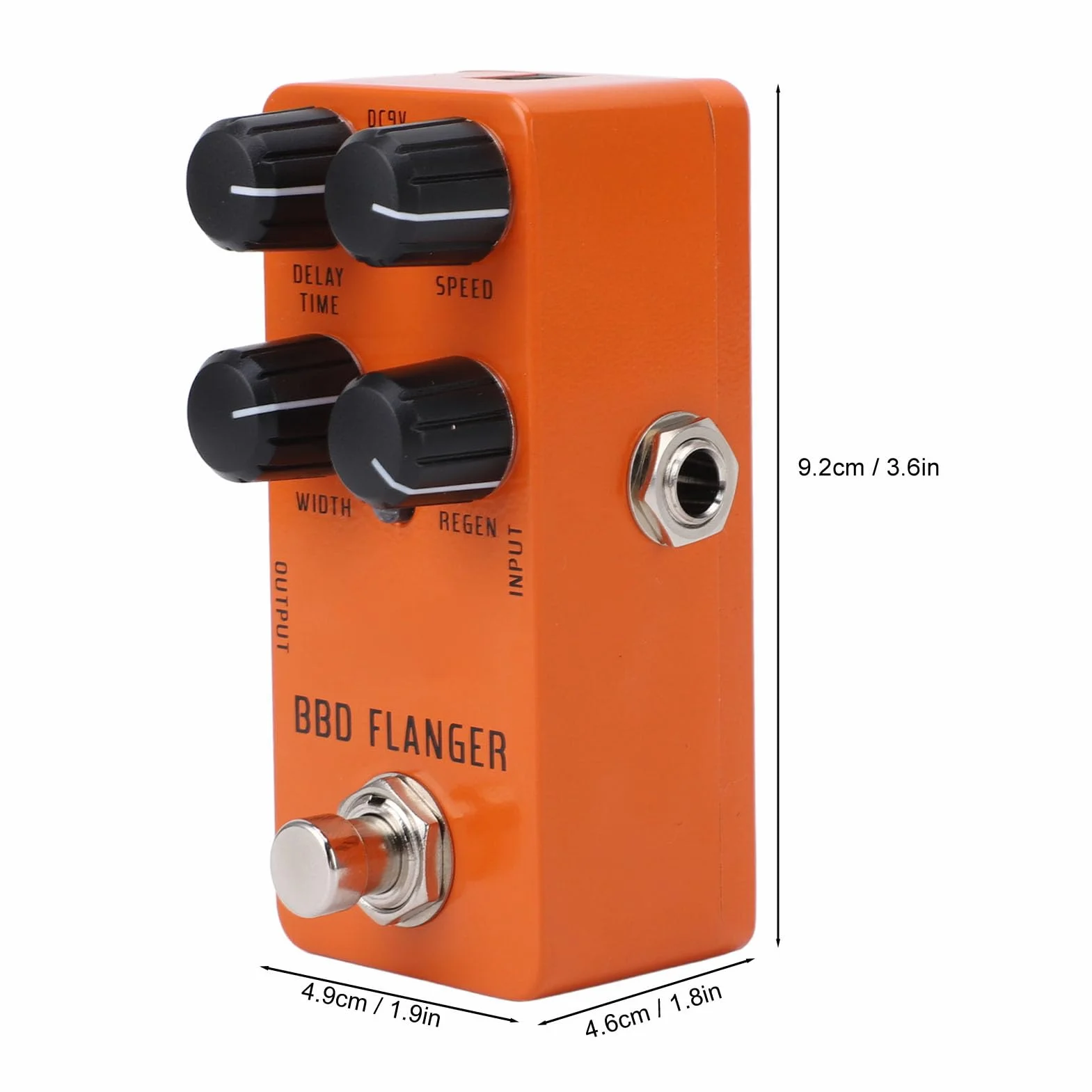 Pedal Flanger Analógico Portátil con True Bypass para bajo de Guitarra Eléctrica, Pedal de Efectos de Guitarra para bajo Eléctrico, Capa de Alimentación DC9V Incluida