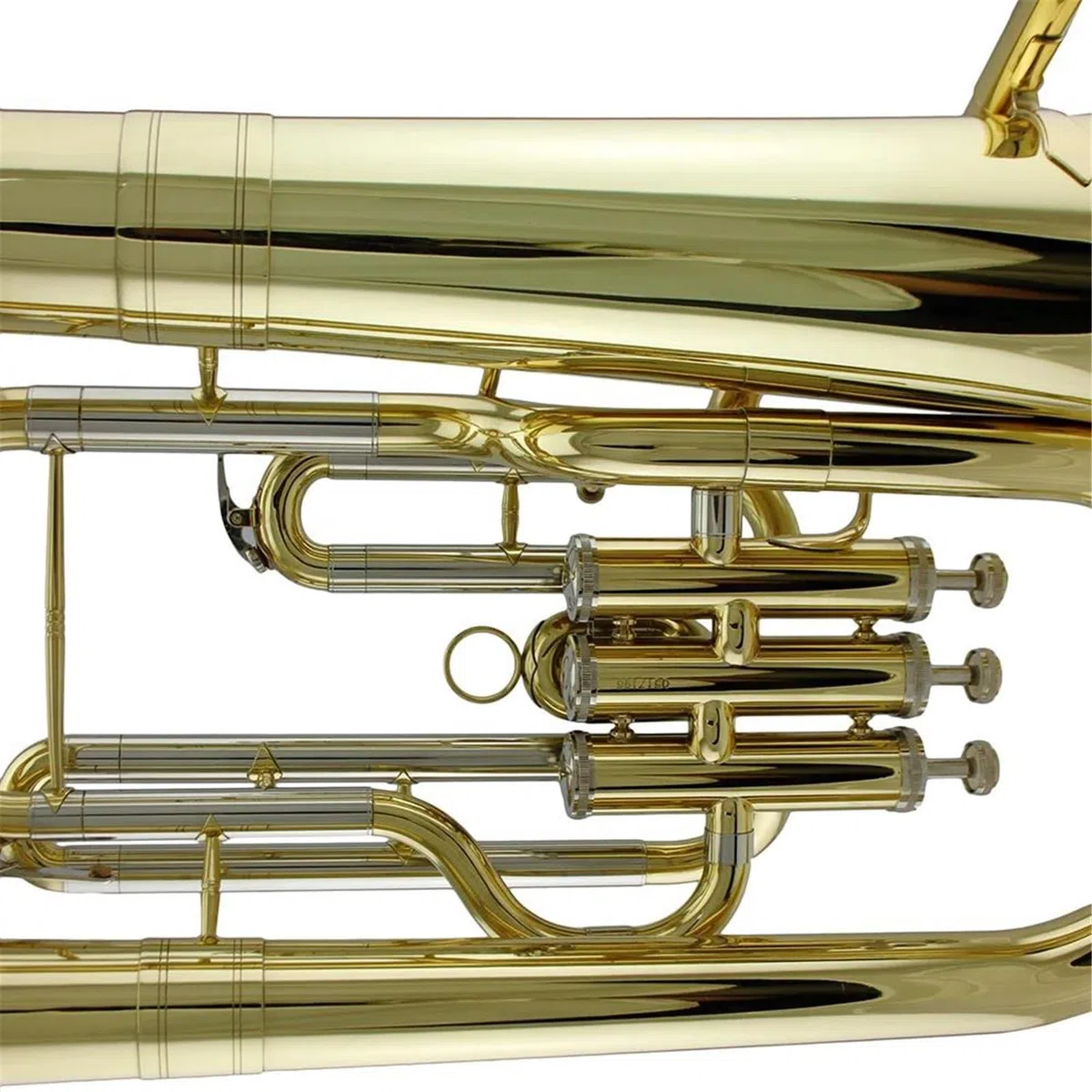 Instrumento de tuba Tubo De Entrada Cobre Fosforado Con Laca Dorada Tubo Afinación Cuproníquel Eufonio 3 Pistones