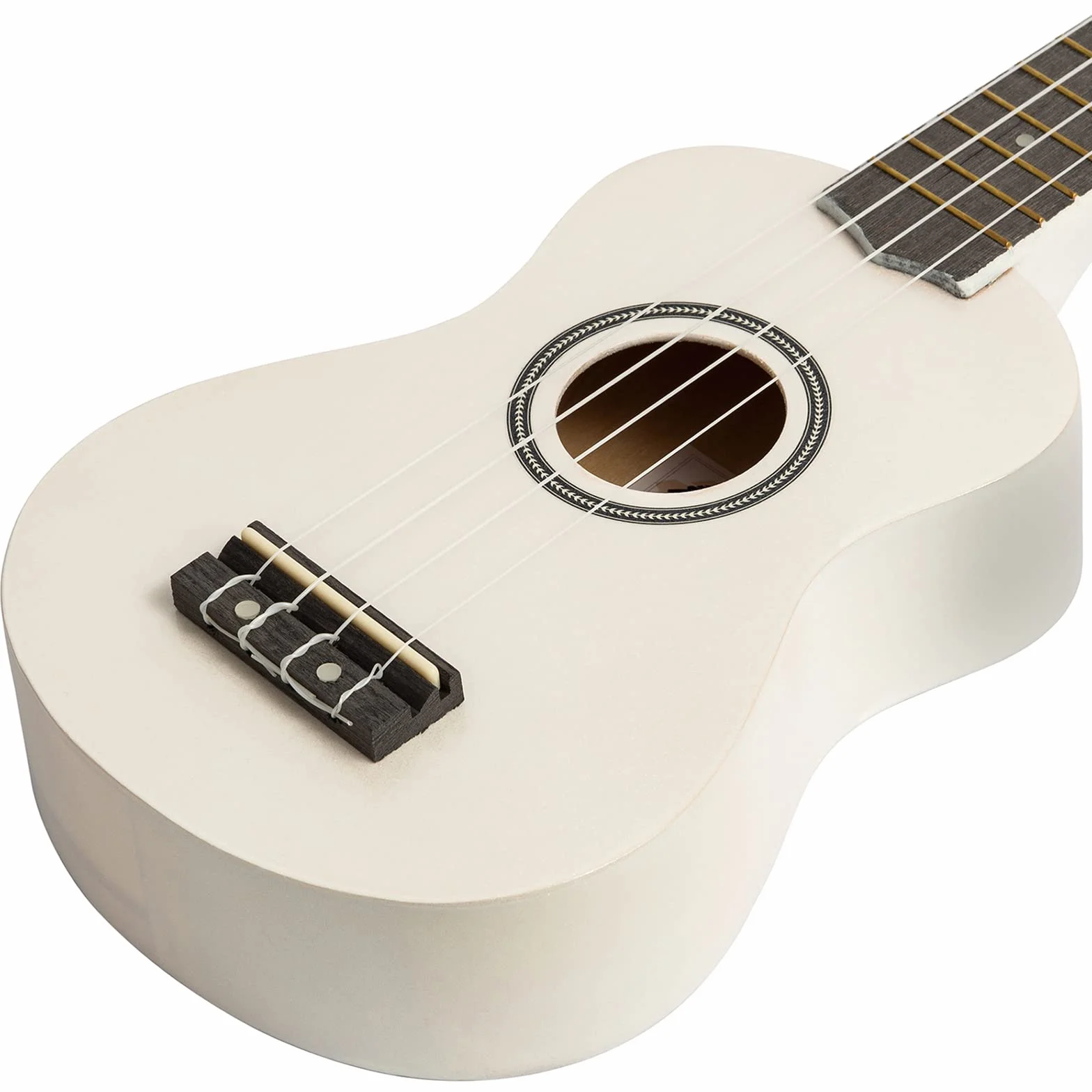 Tiger UKE7 Ukelele soprano para principiantes incluye funda, púa de fieltro, juego de cuerdas de repuesto. Nuevo de este 2020, ahora equipado con cuerdas Aquila,Blanco