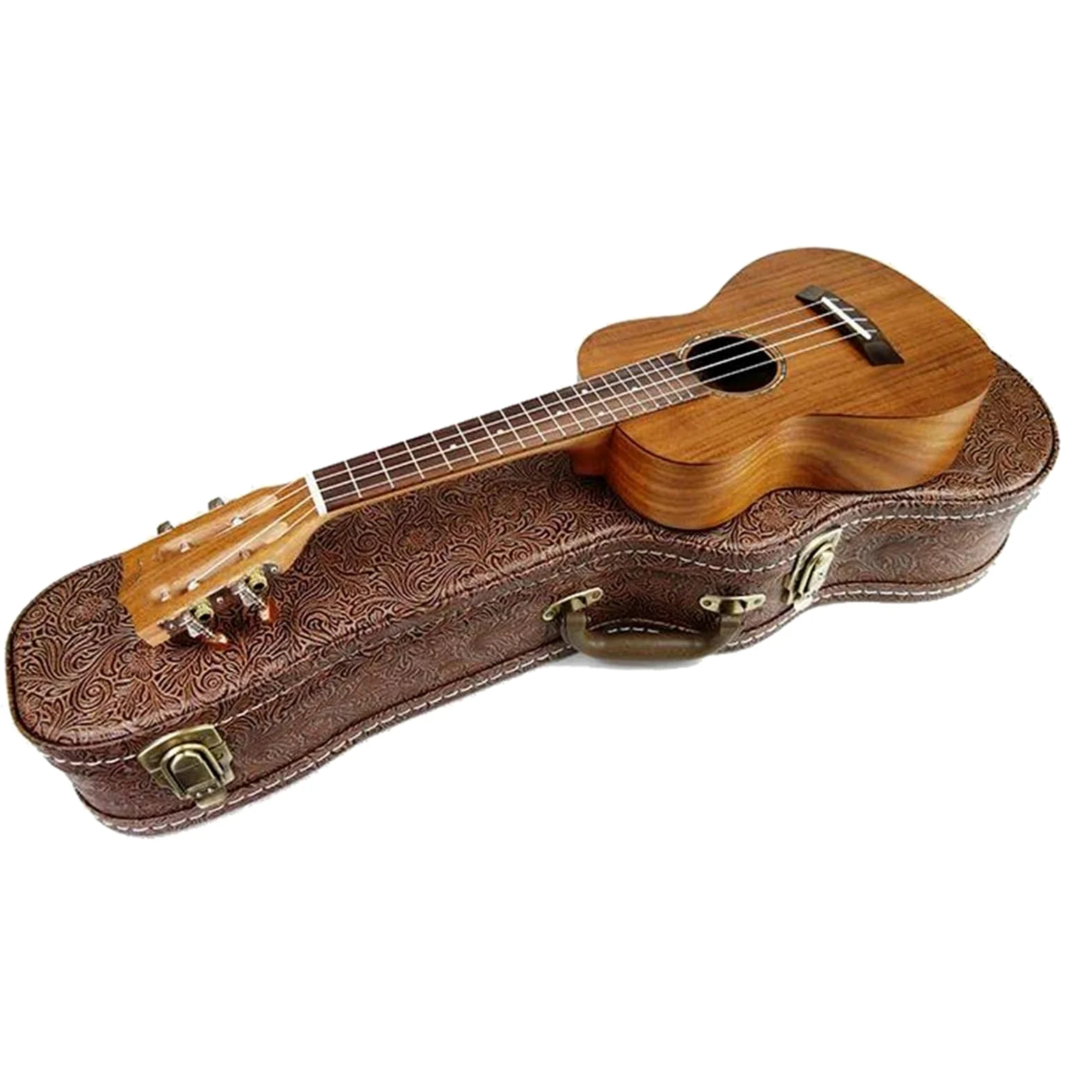 Ukelele Principiantes Tapa De Guitarra Hawaiana De 4 Cuerdas 26 Tenor Para Ukelele Eléctrico De Madera Maciza De Acacia Con Caja EQ+