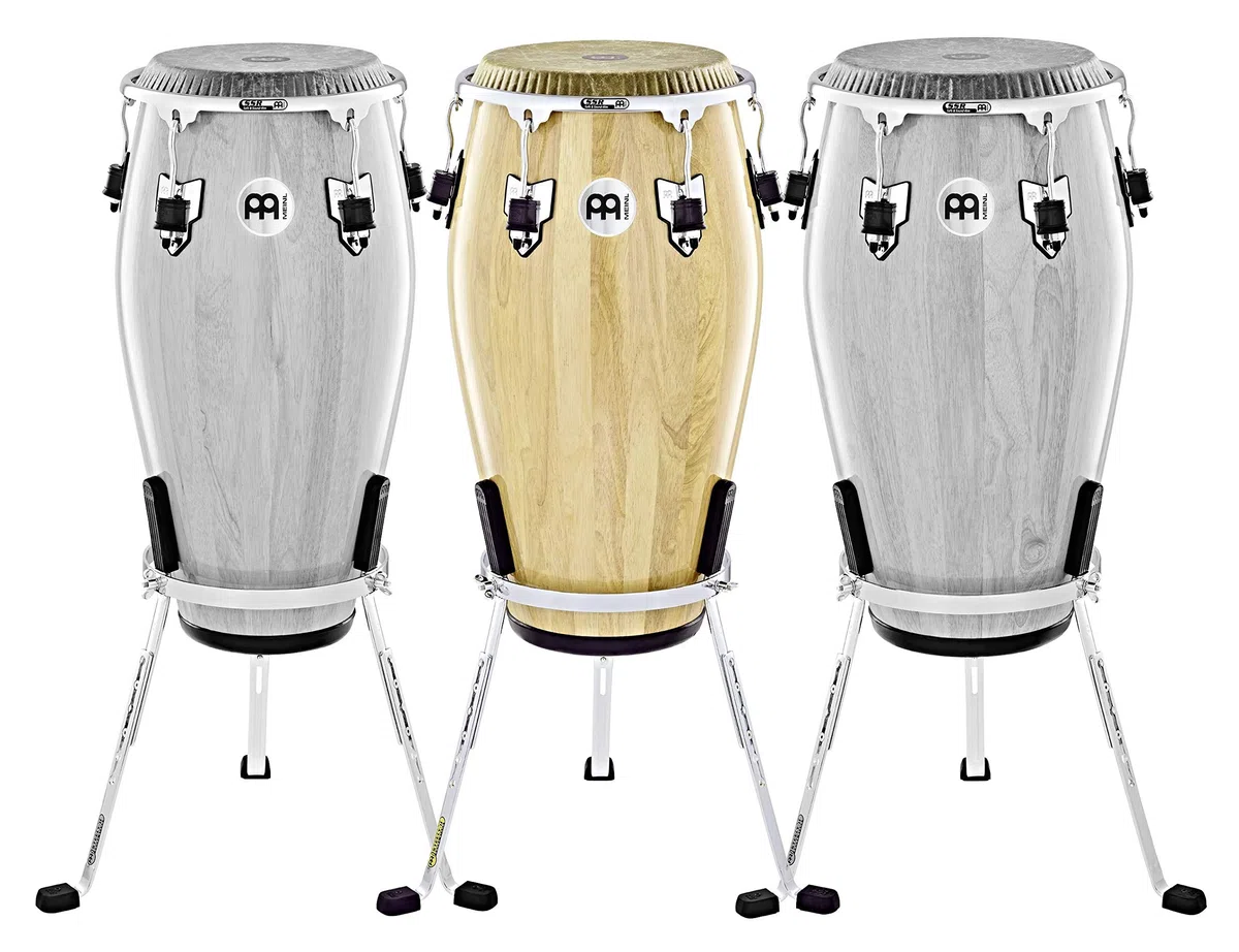 MEINL Percussion Marathon Exclusive Series Conga - Set de percusión (11 3/4", 2 capas, madera de siam, elementos cromados)