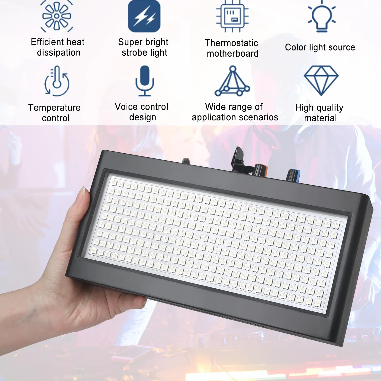 270Led Estroboscopio Discoteca con Mando, Luces Estroboscópicas para Fiestas, Flash Ritmo Musical Activado por Sonido